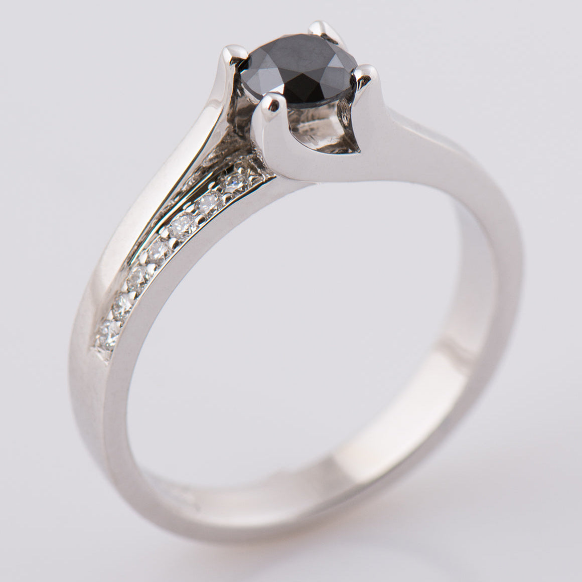 Bypass Engagement Ring 2 - Black diamond