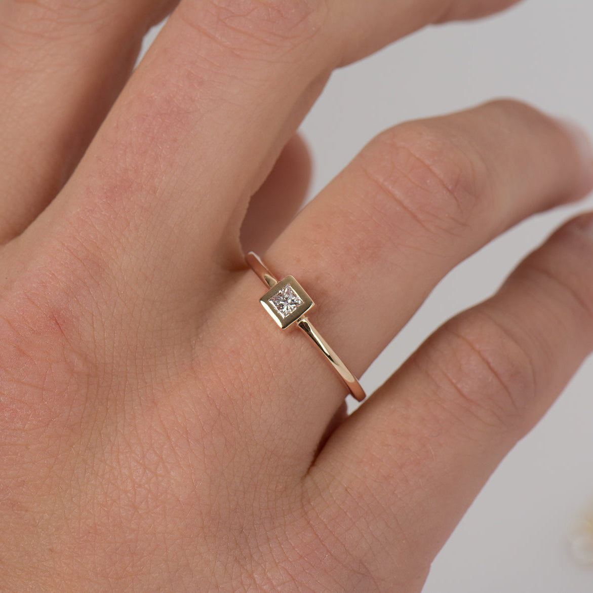 Flat Squared Bezel Ring
