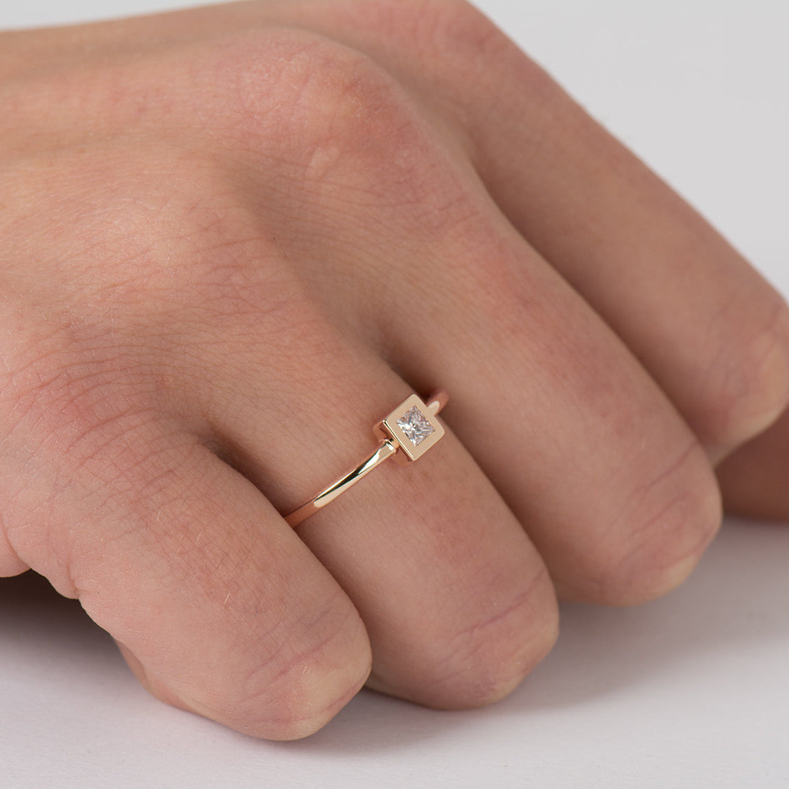 Flat Squared Bezel Ring