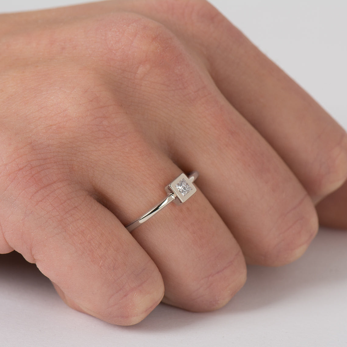 Flat Squared Bezel Ring