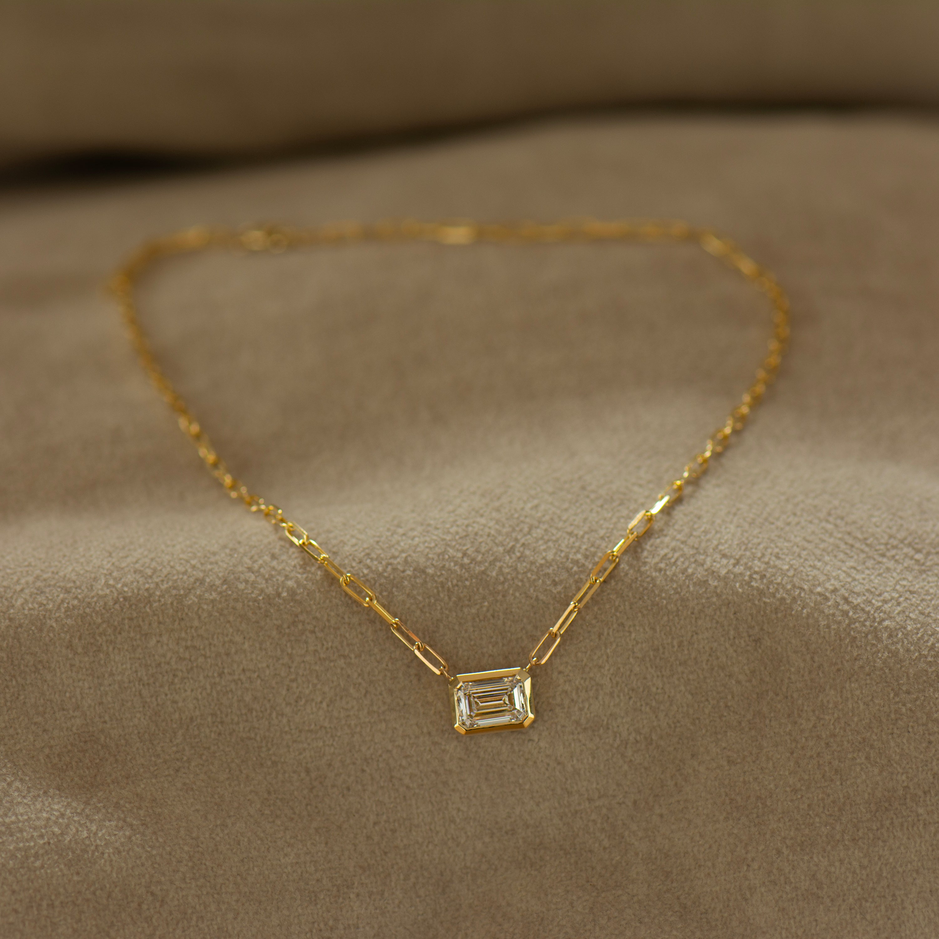 Choker Horizontal Emerald Cut Necklace
