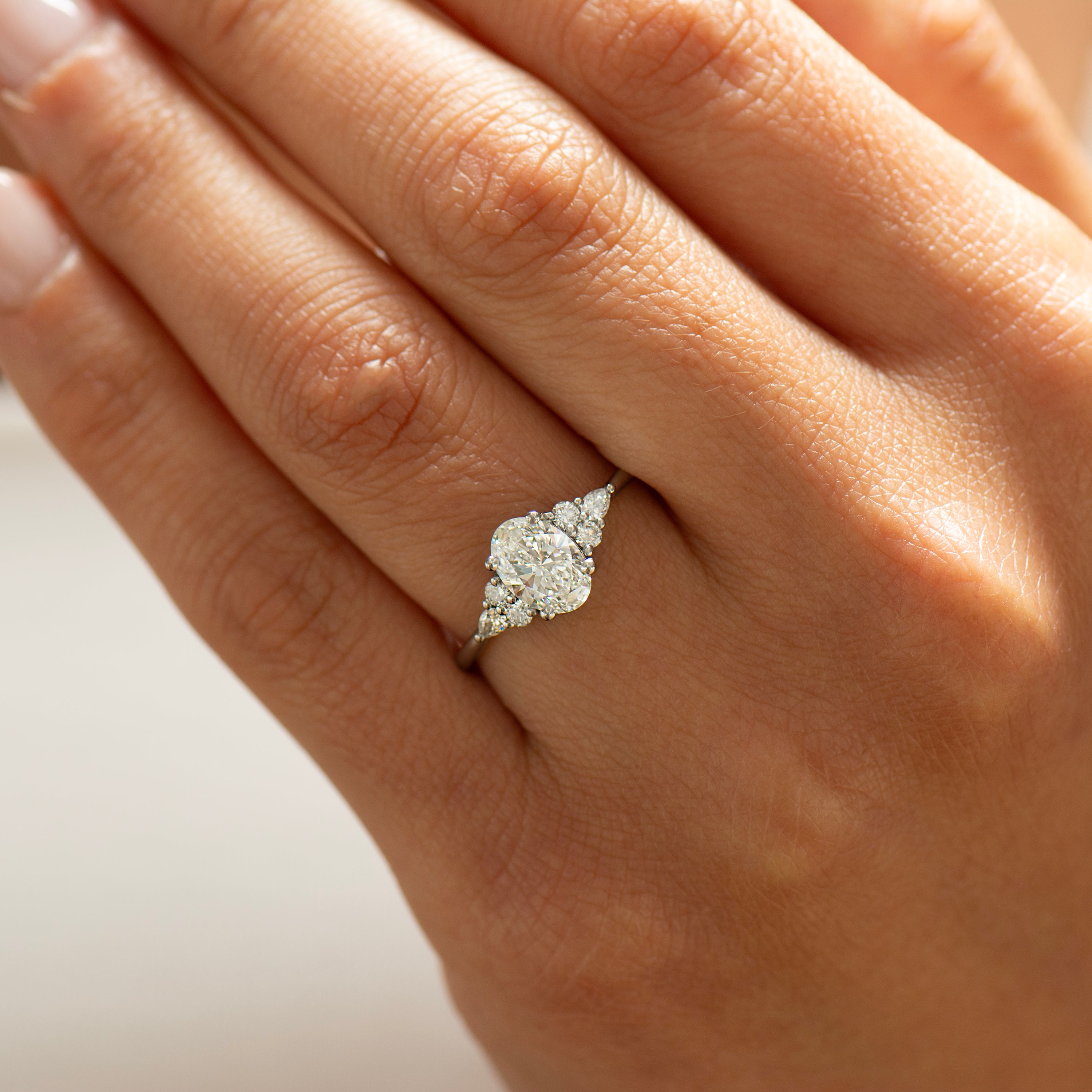 Oval Diamond Cluster Ring
