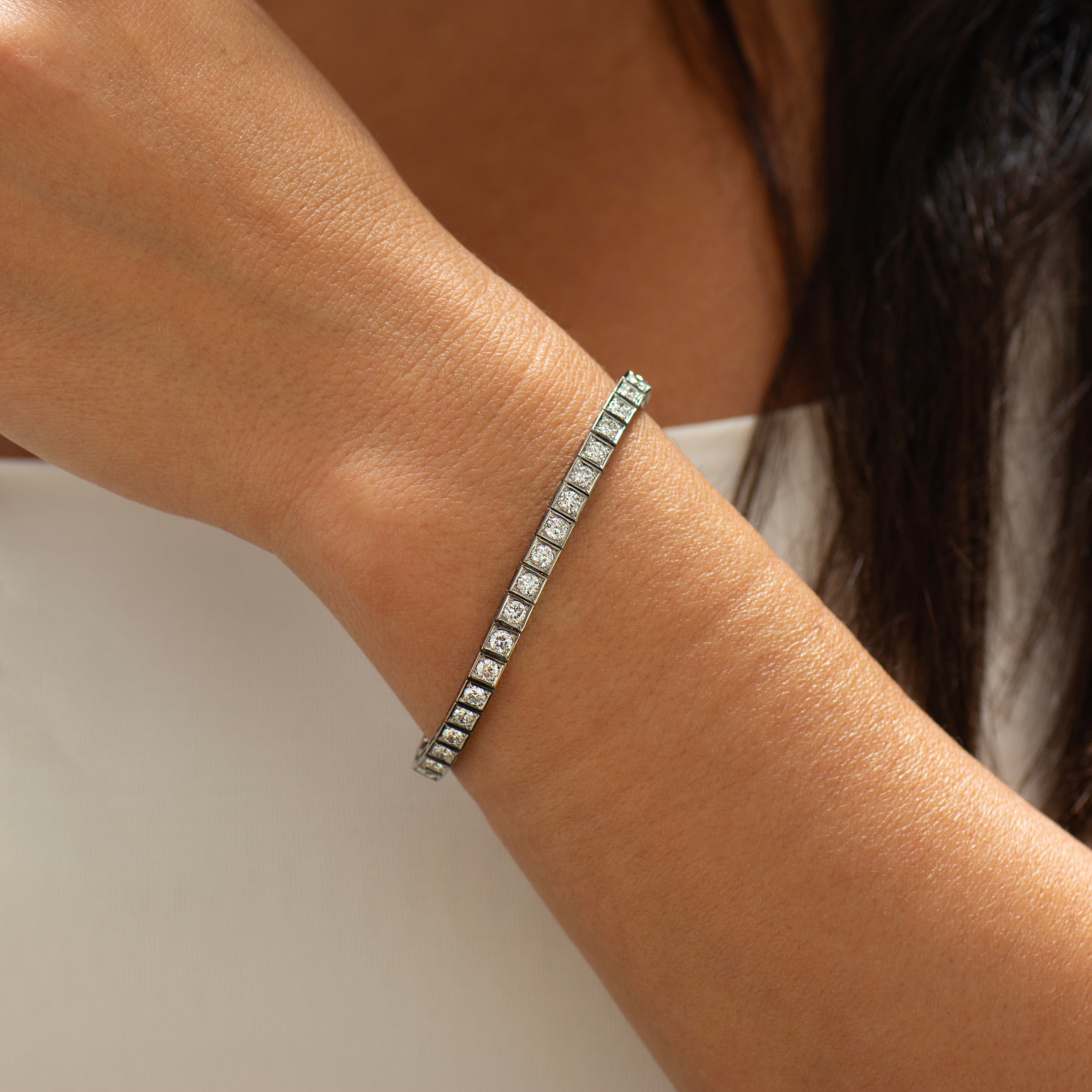Lab Diamond Chocolate Tennis Bracelet