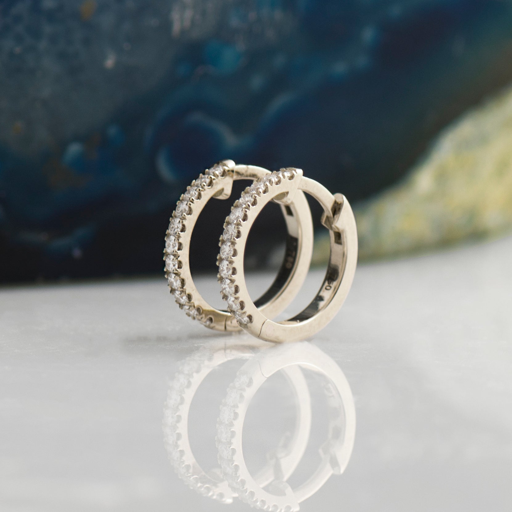 15MM Huggie Diamond Earrings