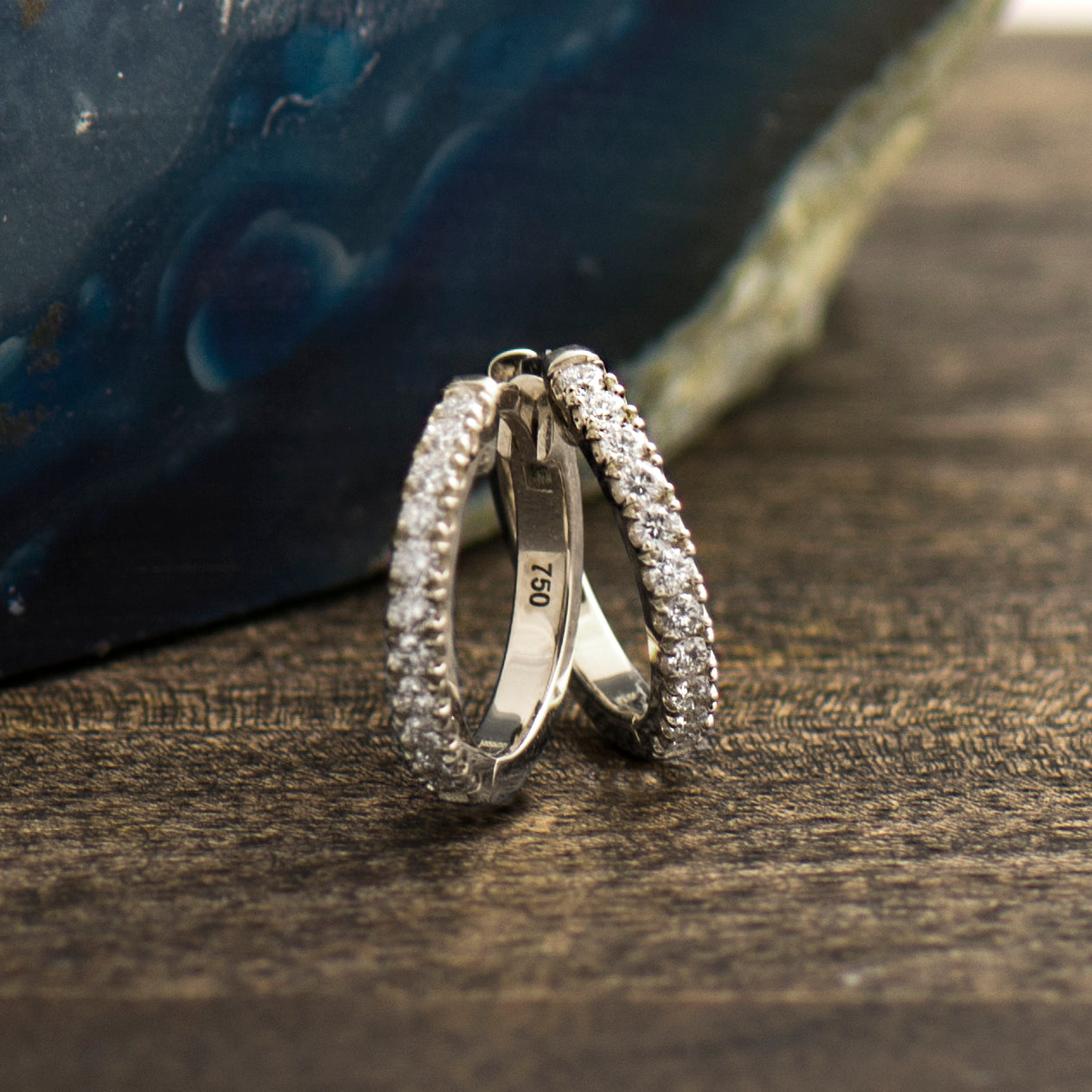 15MM Huggie Diamond Earrings