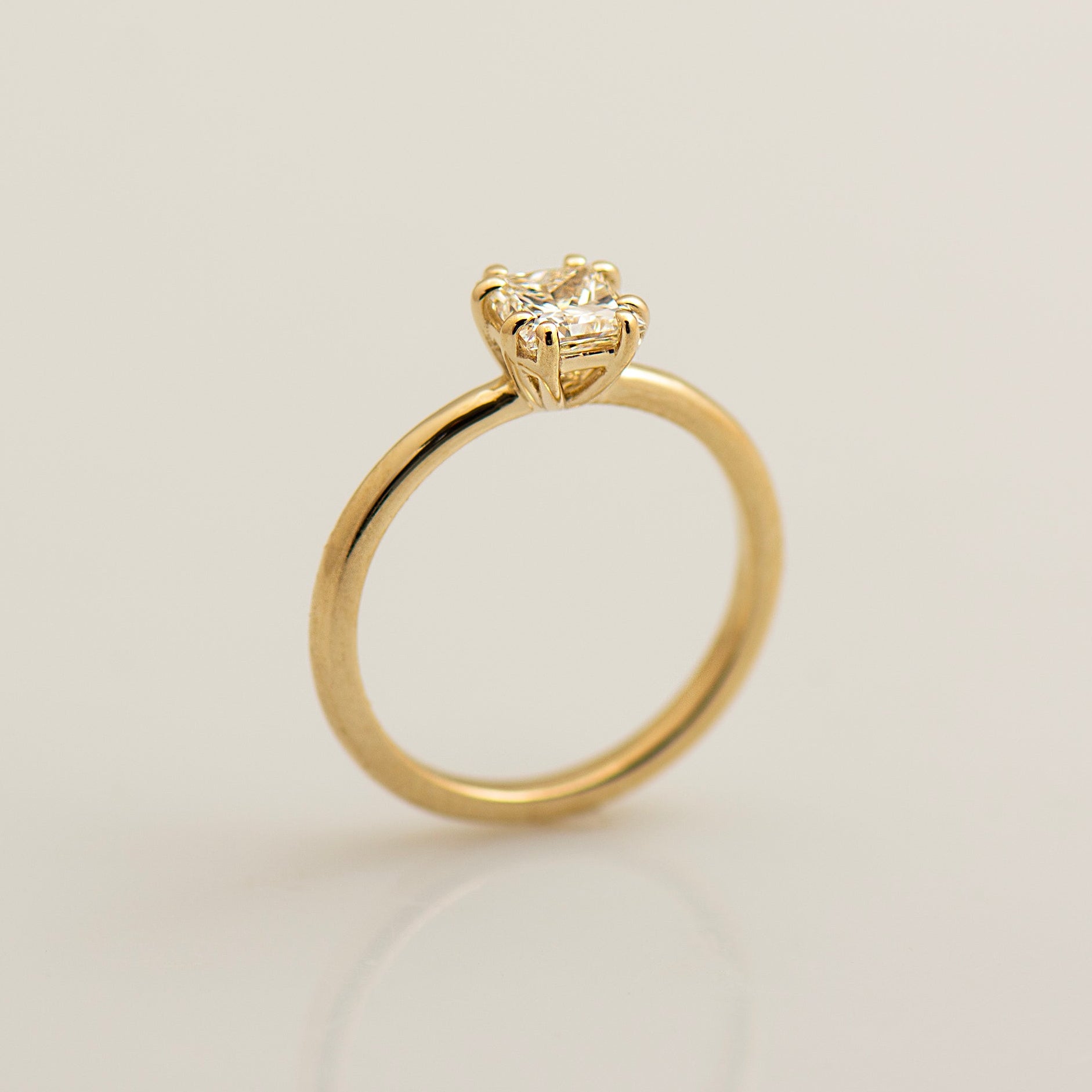 Double Pronged Princess Cut Engagement Ring