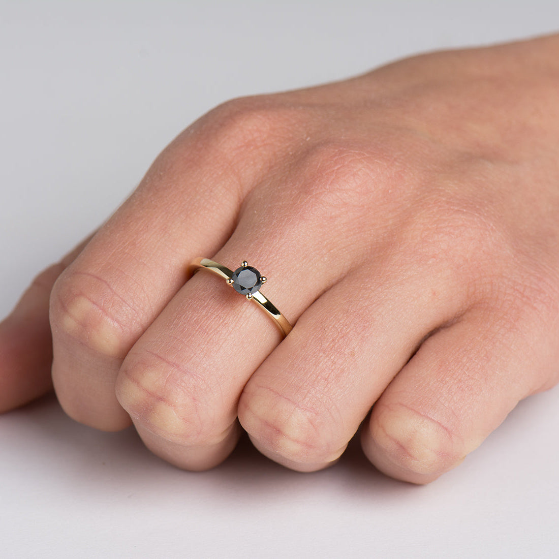 Simple 0.5ct Black Diamond Ring
