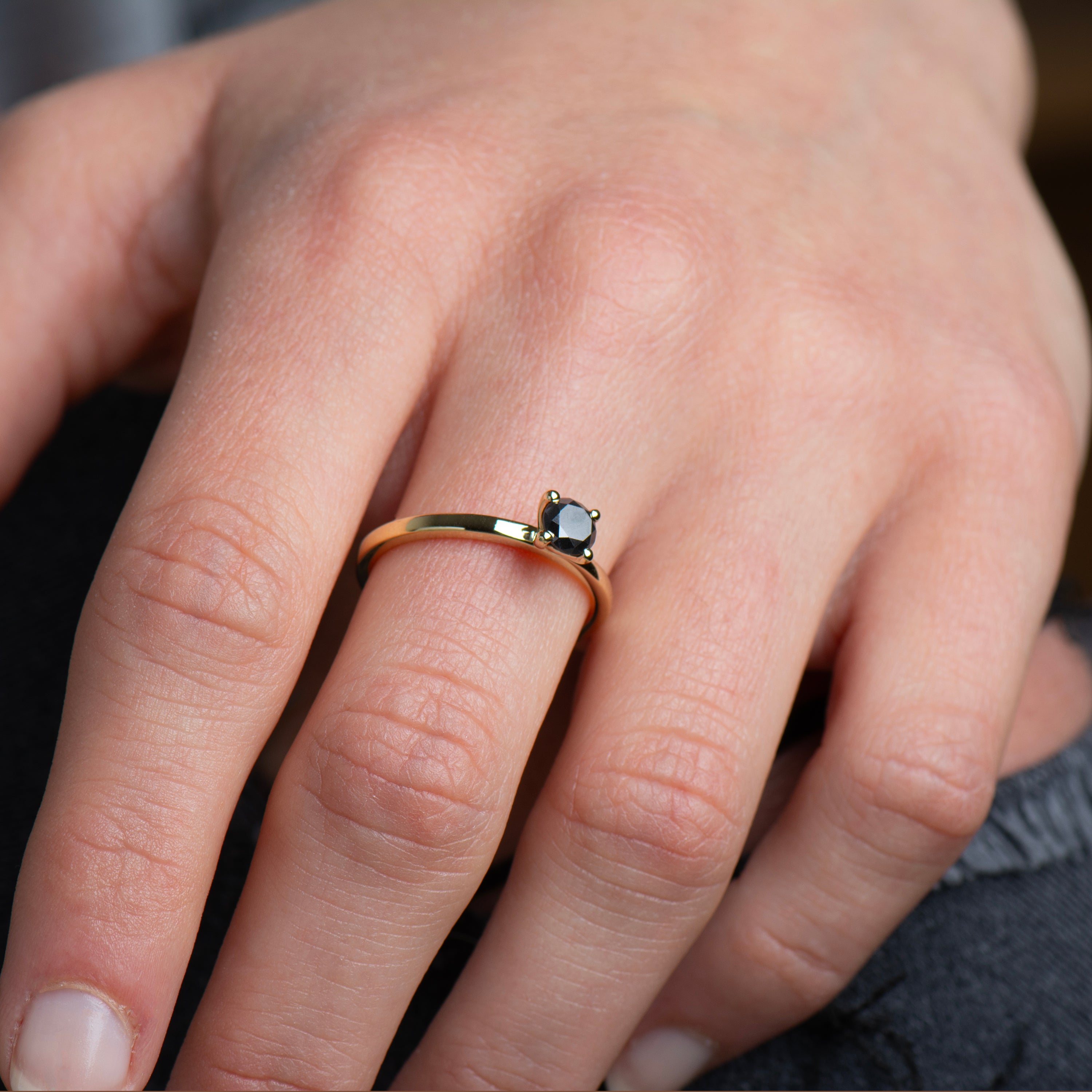 Simple 0.5ct Black Diamond Ring