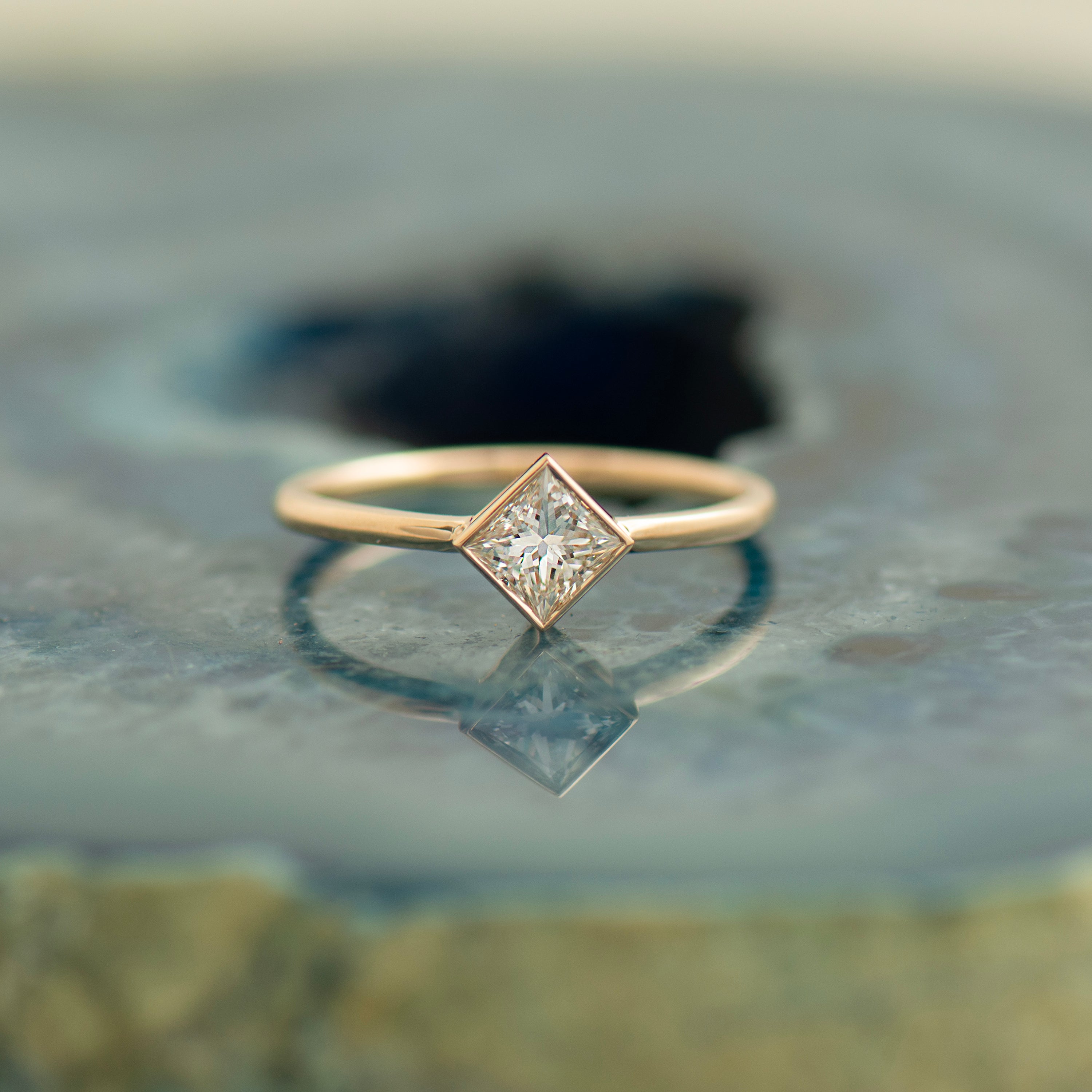 Elegant Princess Cut Diamond Ring