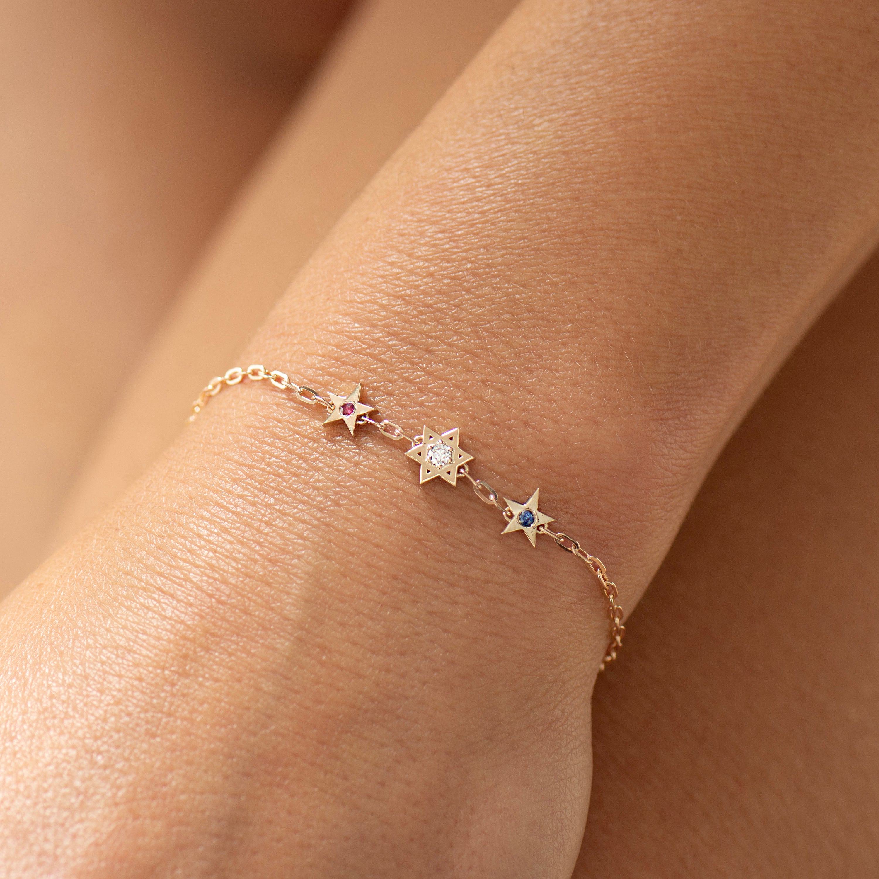 Star of David and American Stars Bracelet
