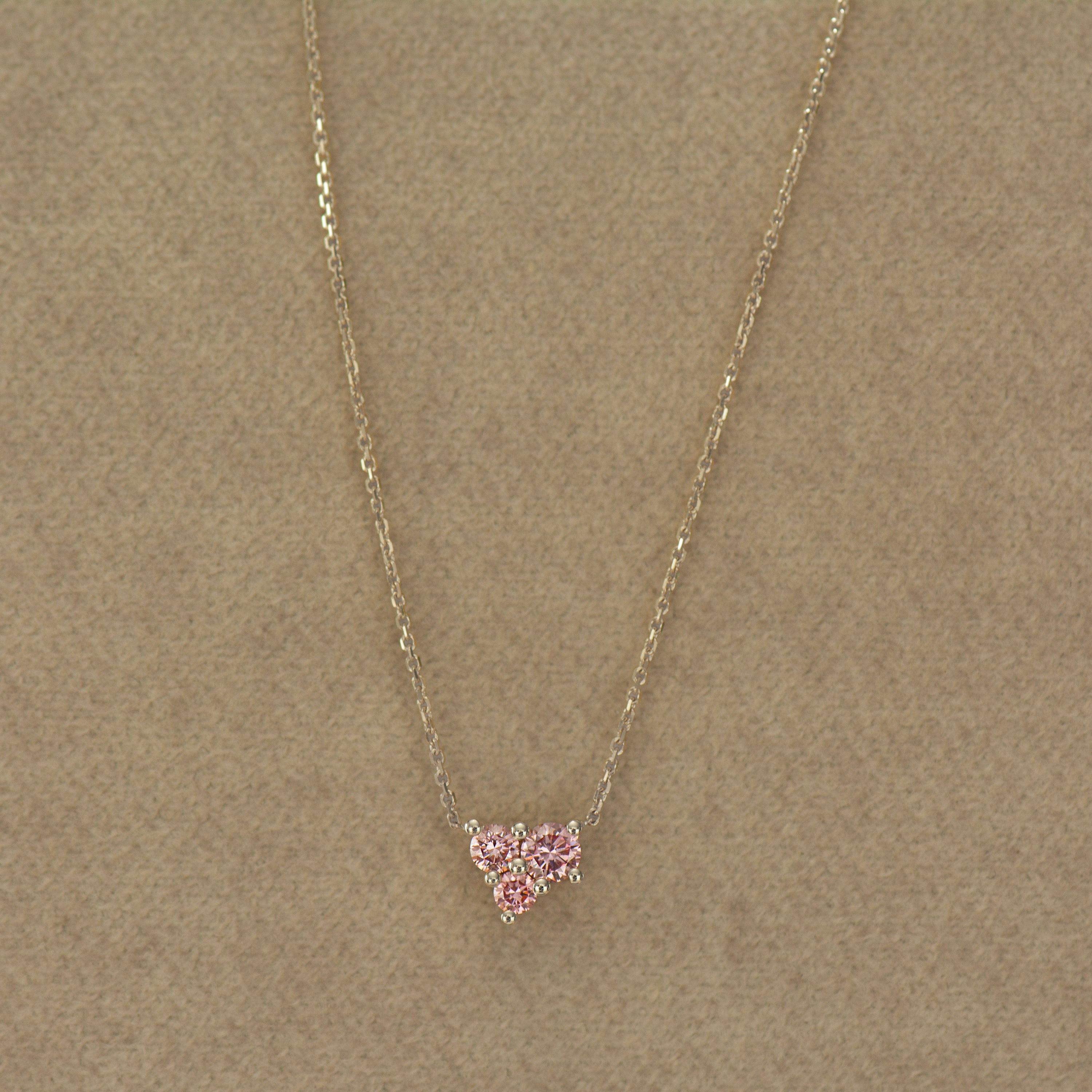 Pink Lab Diamonds Heart Necklace