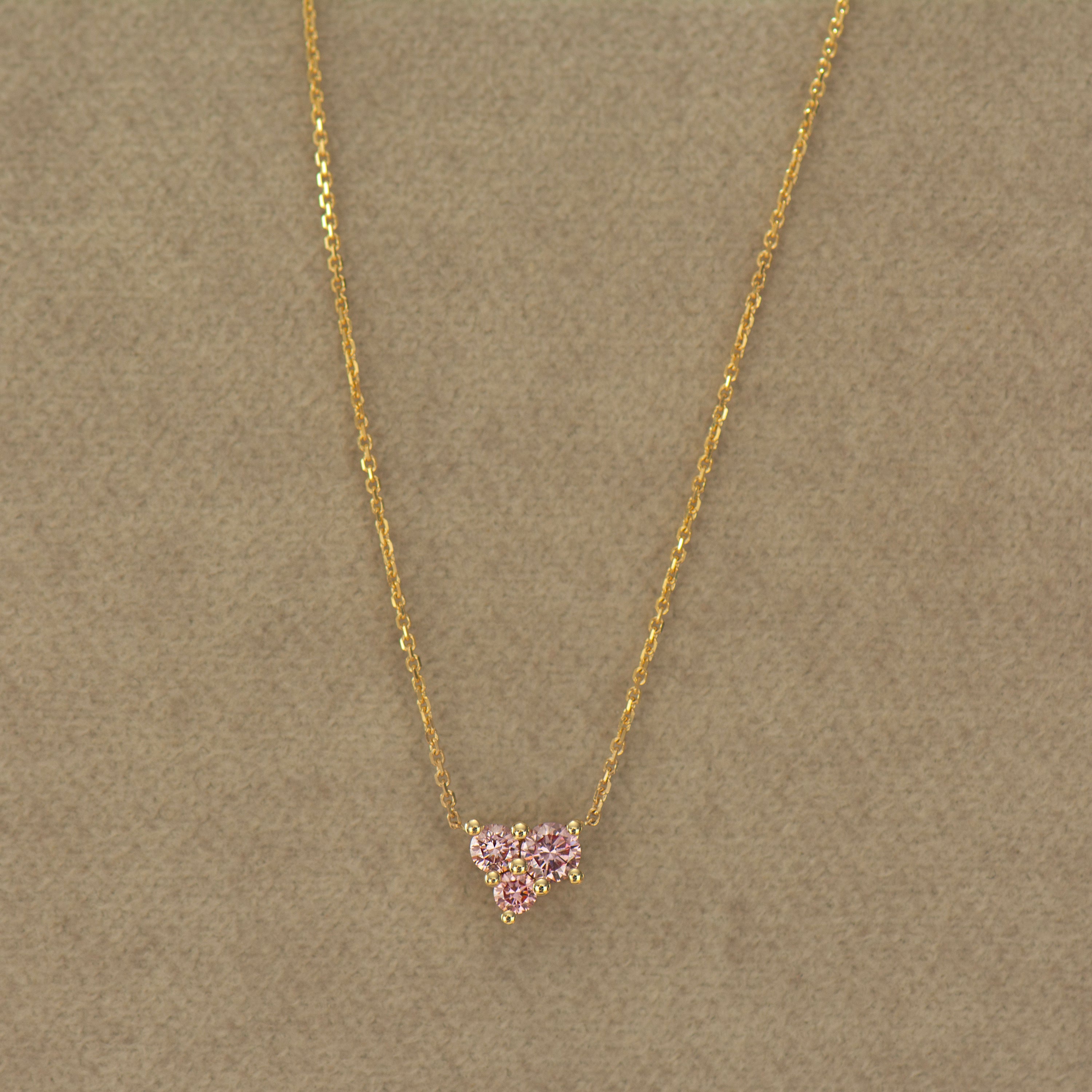 Pink Lab Diamonds Heart Necklace