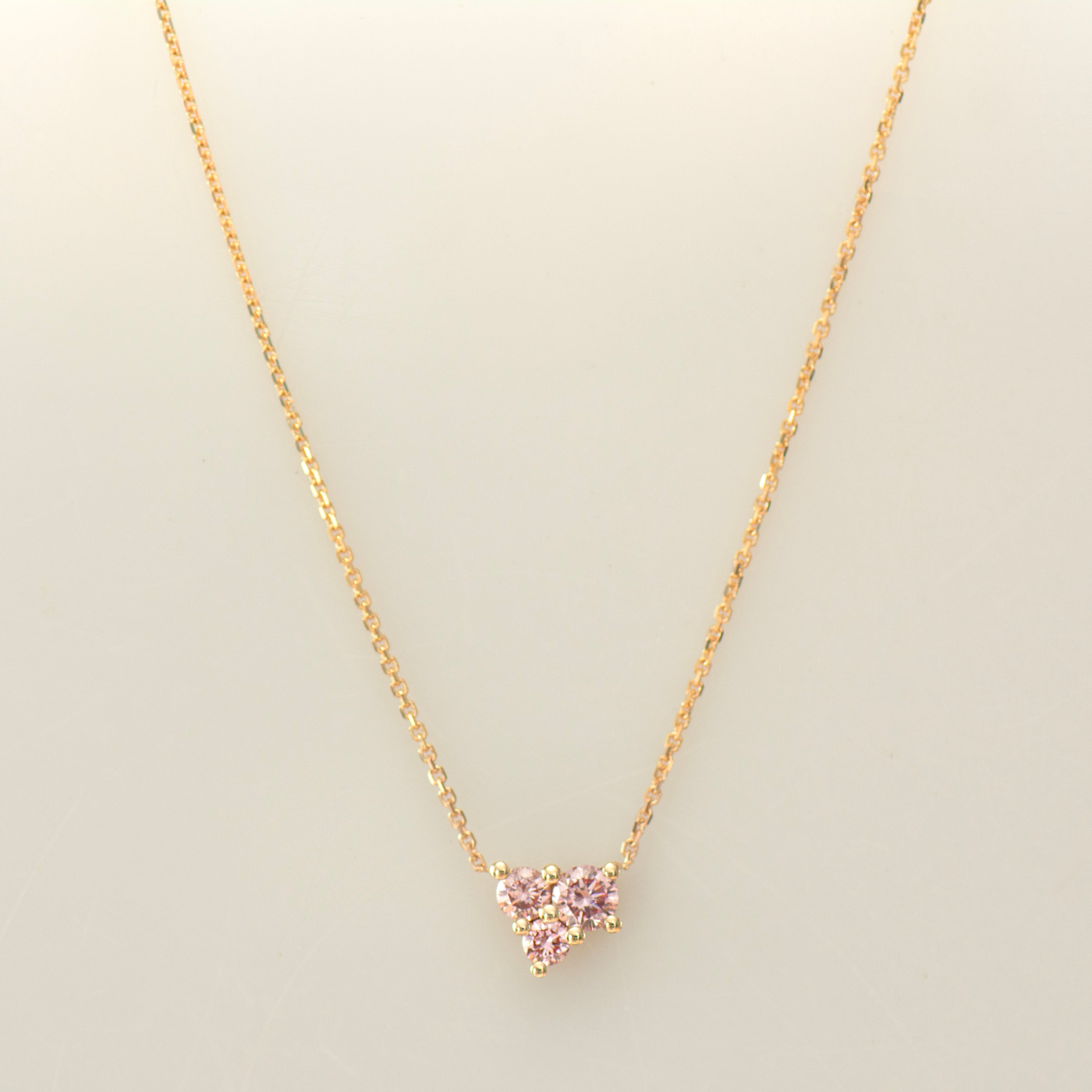 Pink Lab Diamonds Heart Necklace