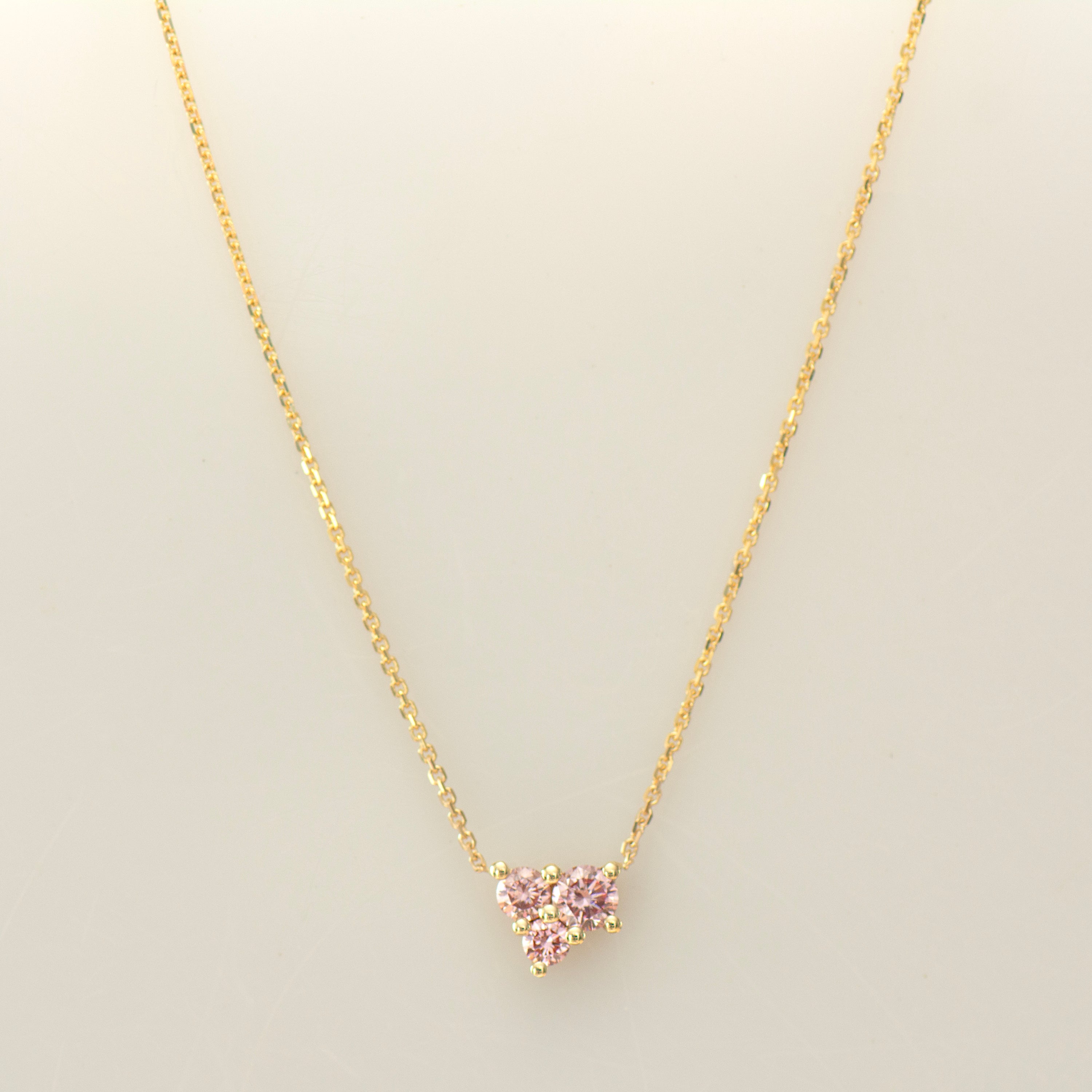 Pink Lab Diamonds Heart Necklace