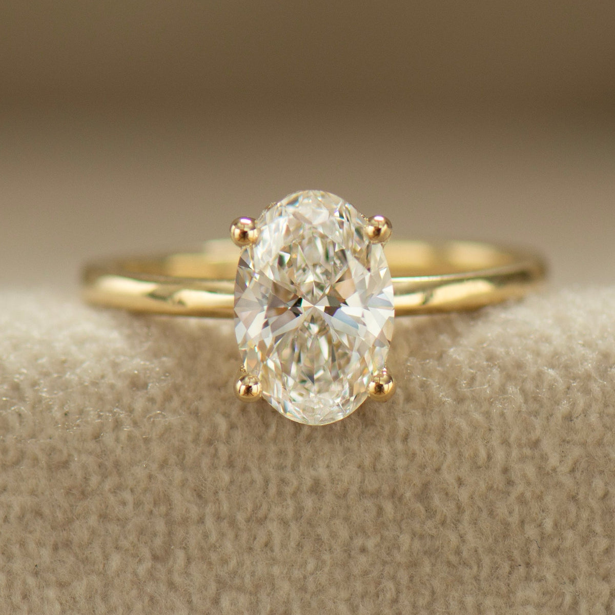Hidden Halo Oval Engagement Ring