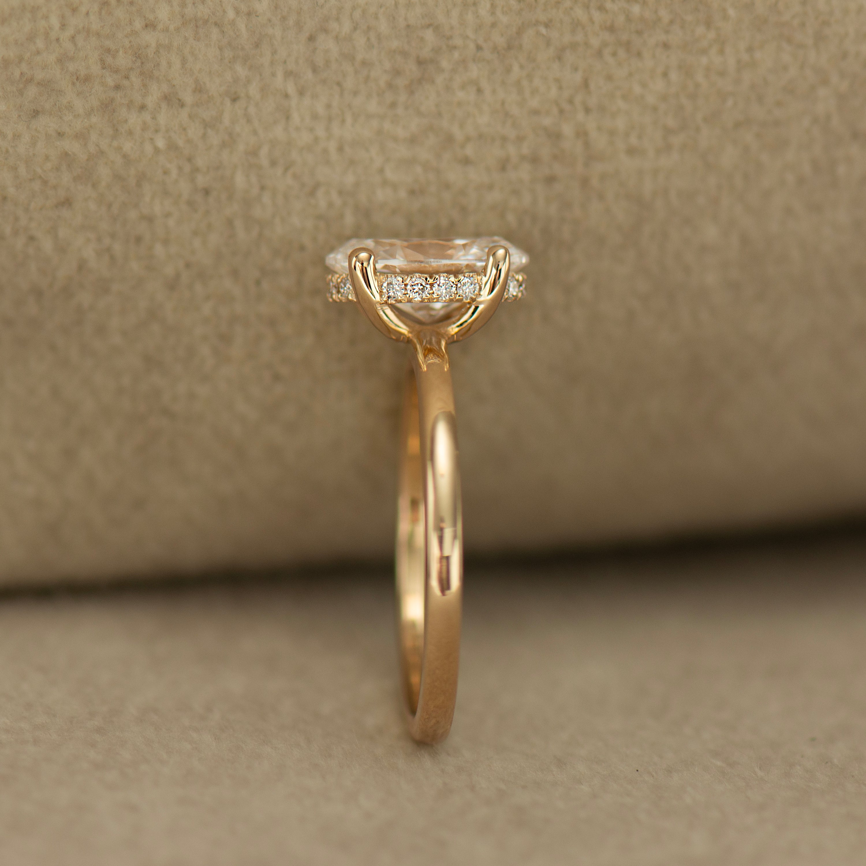 Hidden Halo Oval Engagement Ring