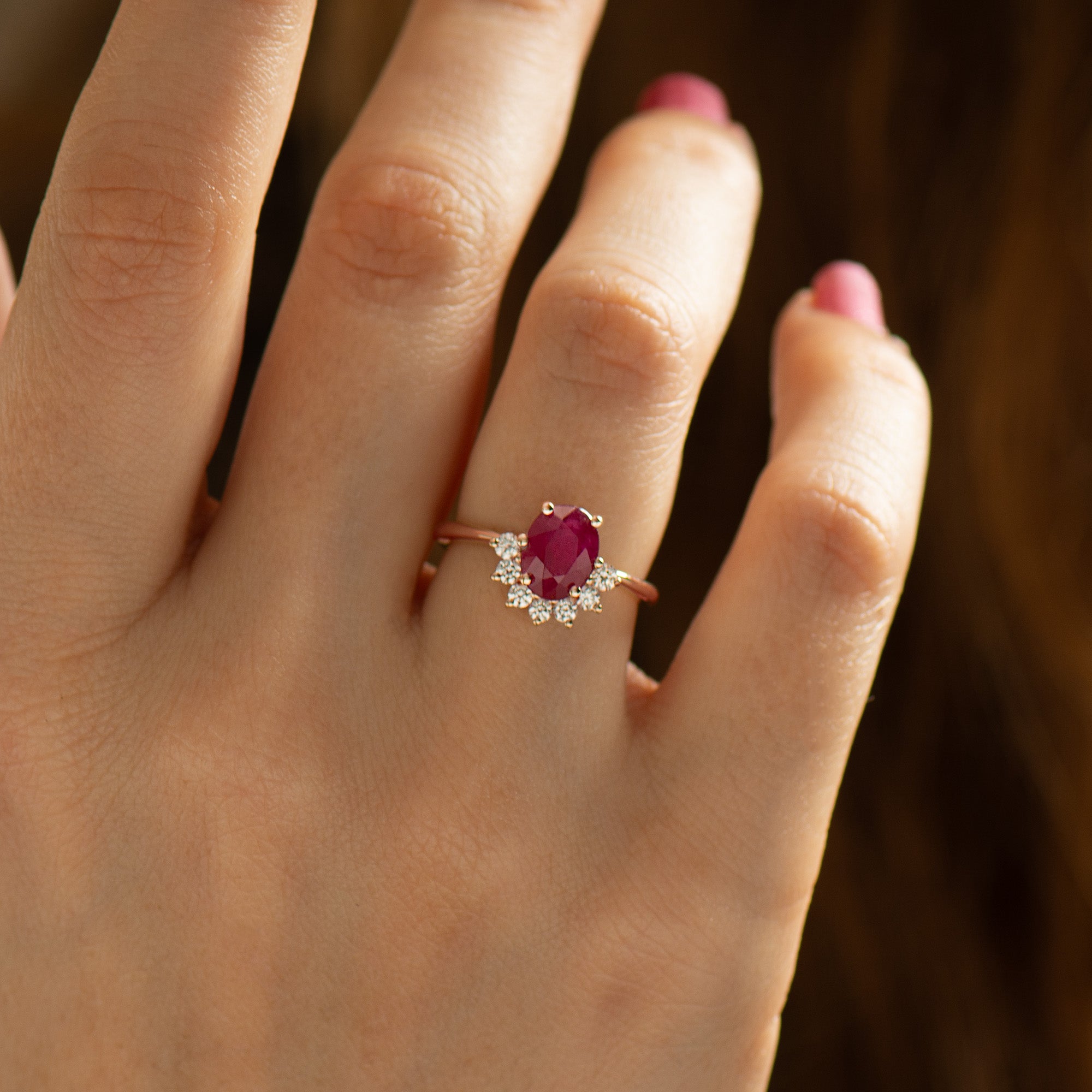 Red Sunset Ruby Ring
