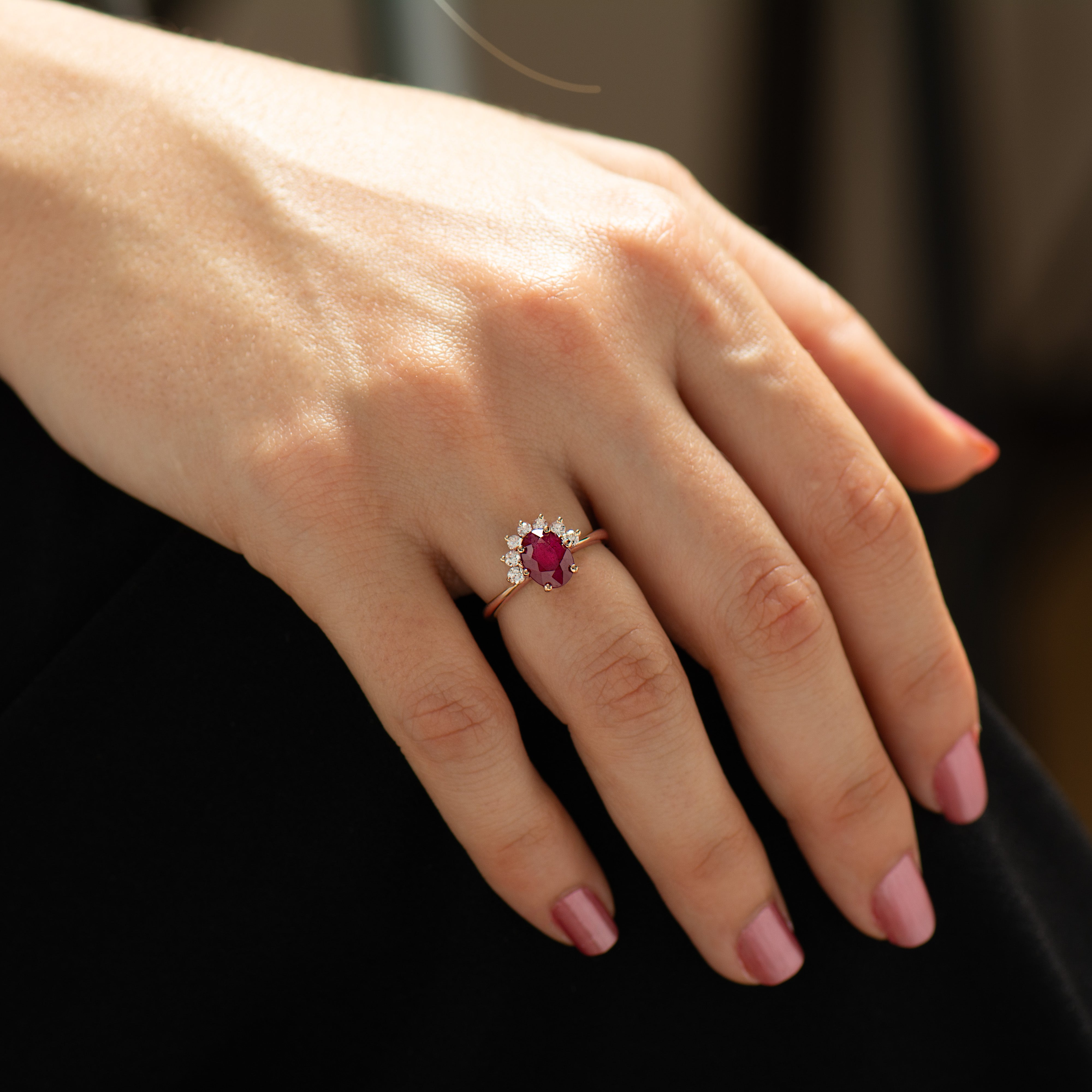 Red Sunset Ruby Ring
