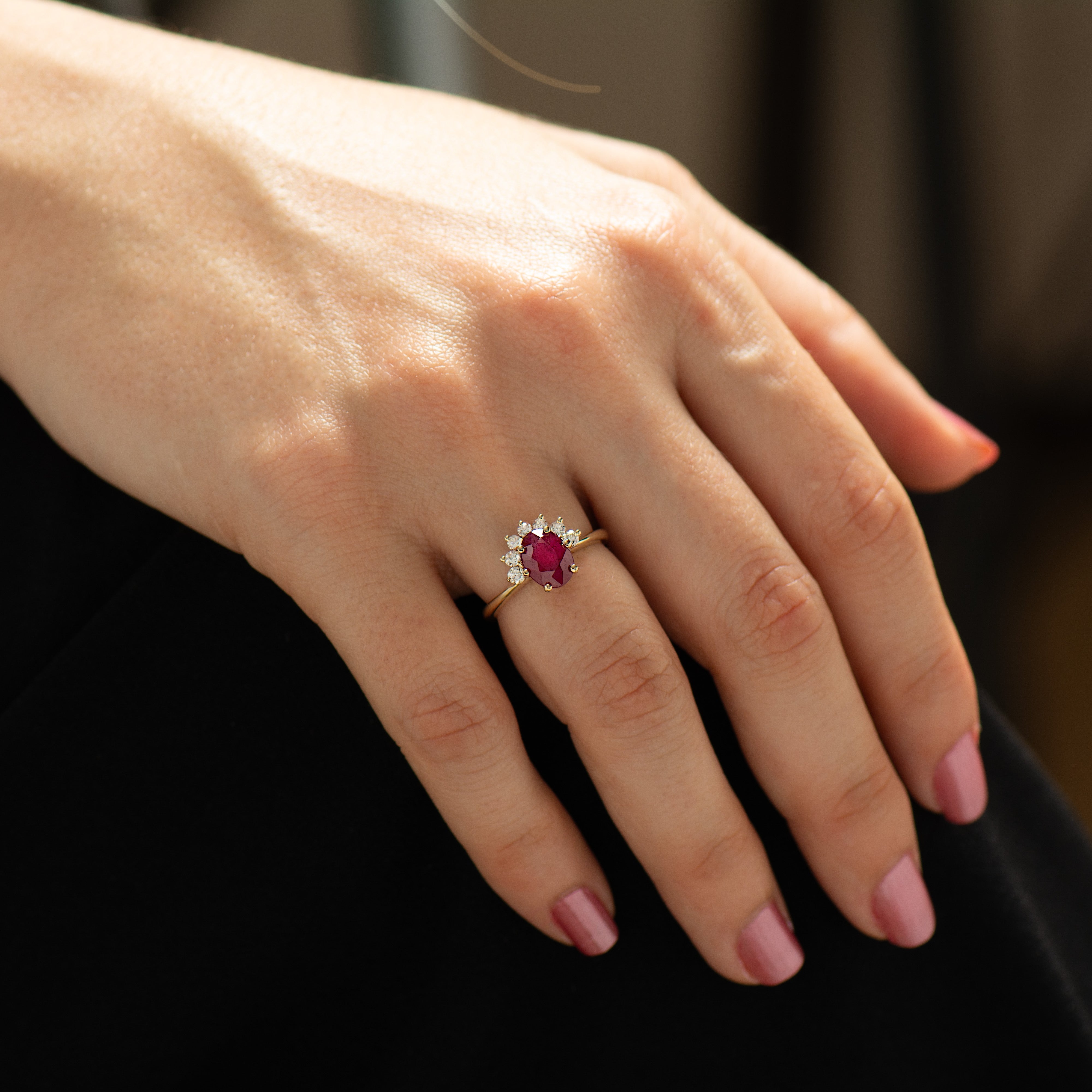 Red Sunset Ruby Ring
