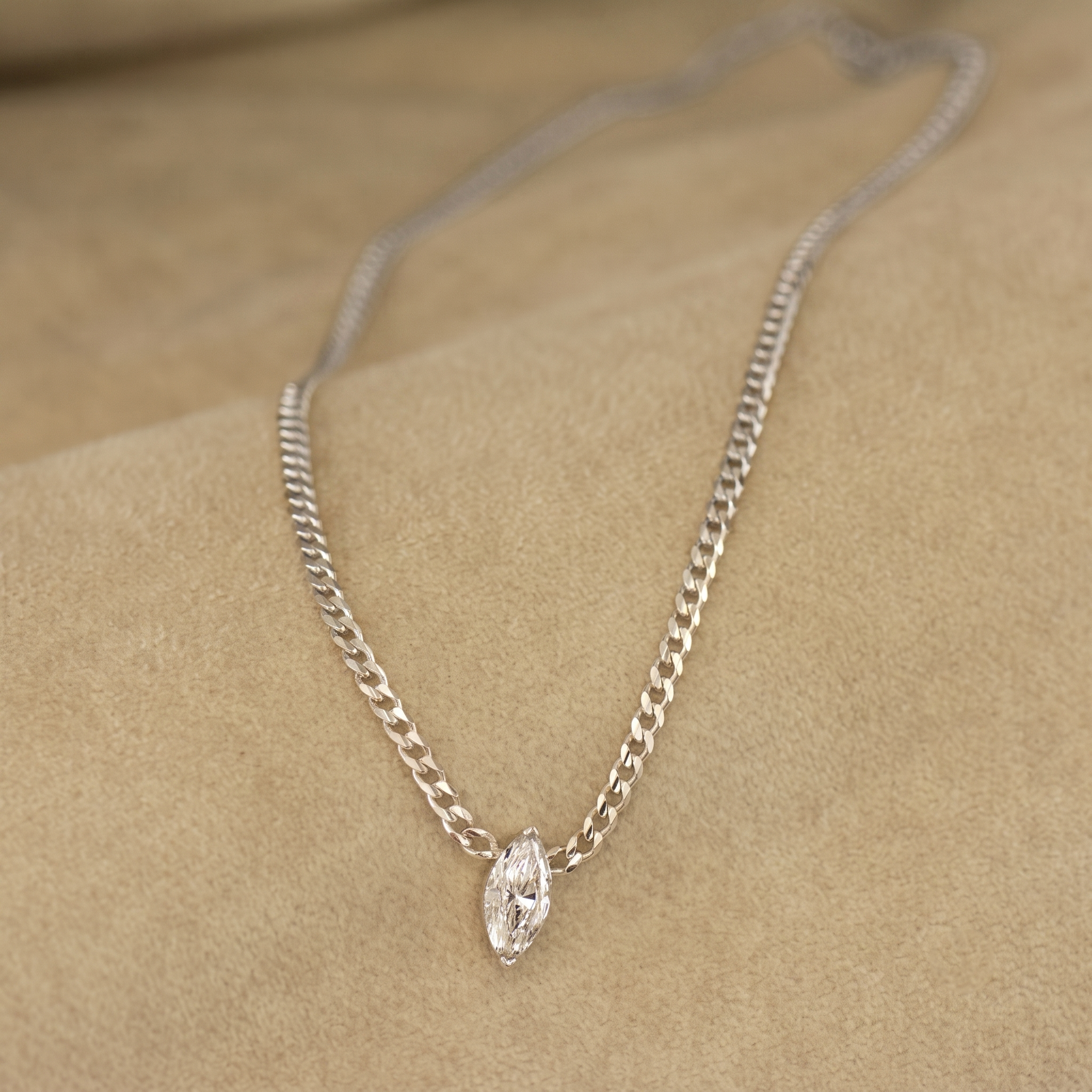 Marquise Lab Diamond Cuban Choker