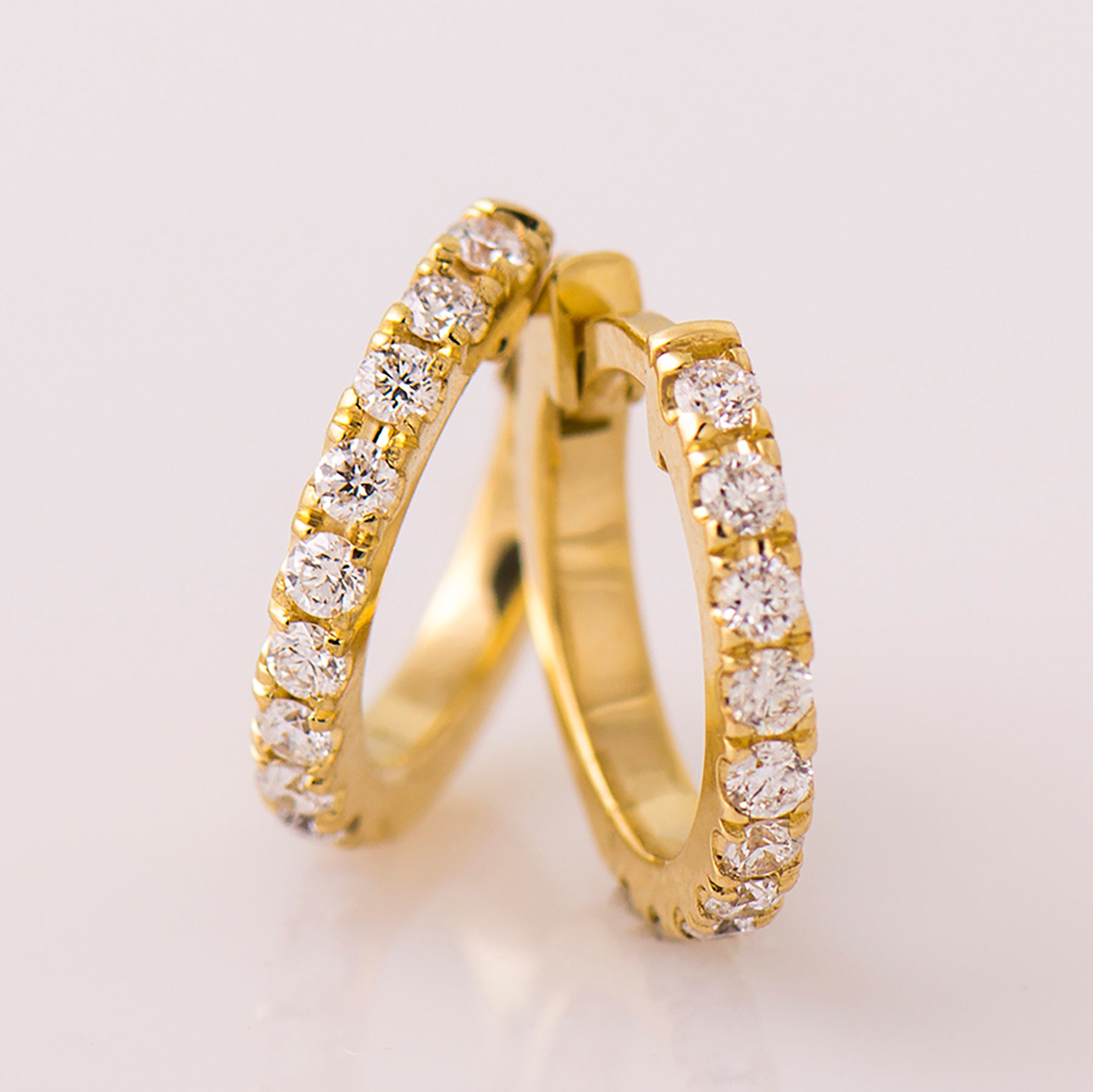 13MM Huggie Diamond Earrings