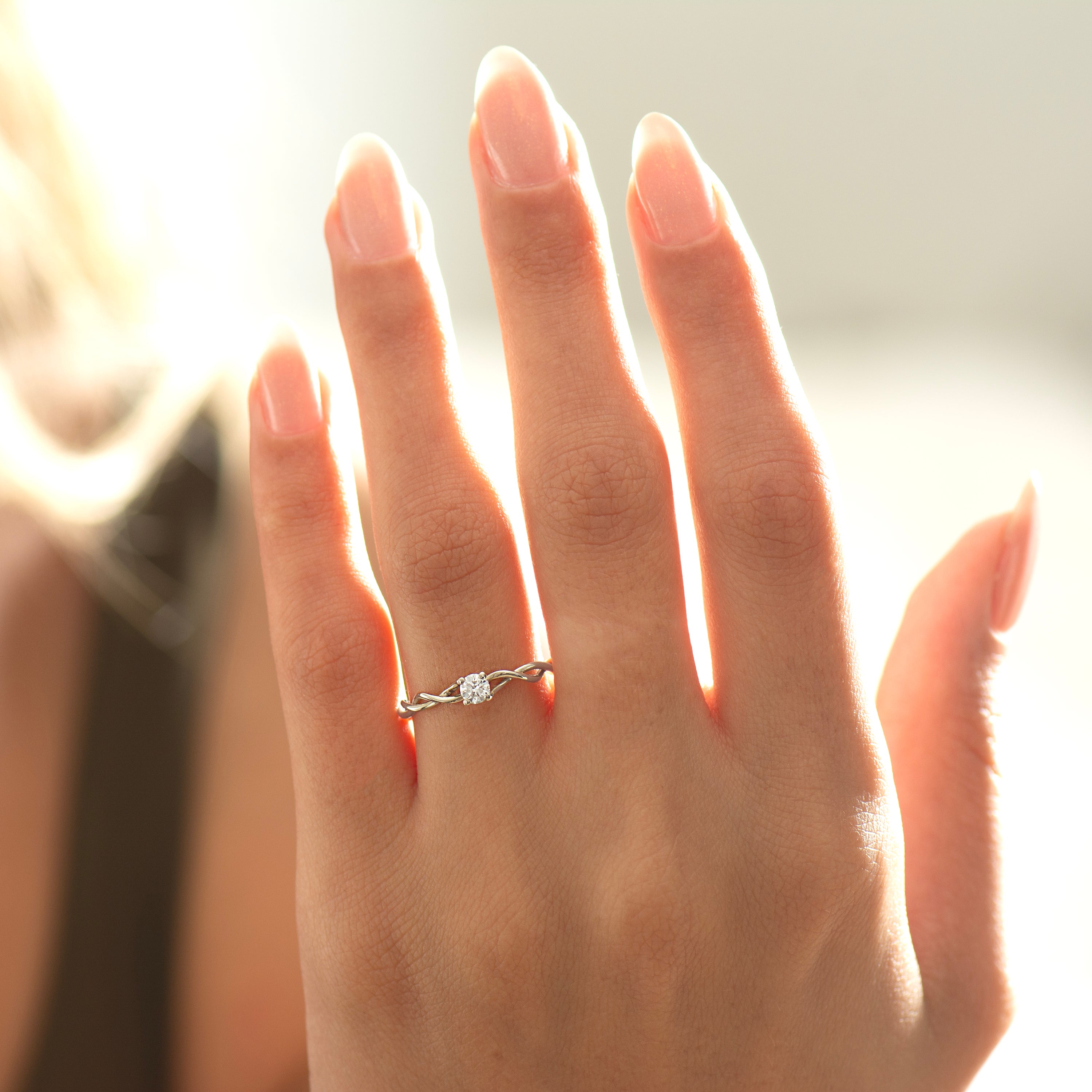 Dainty Braided Engagement Ring