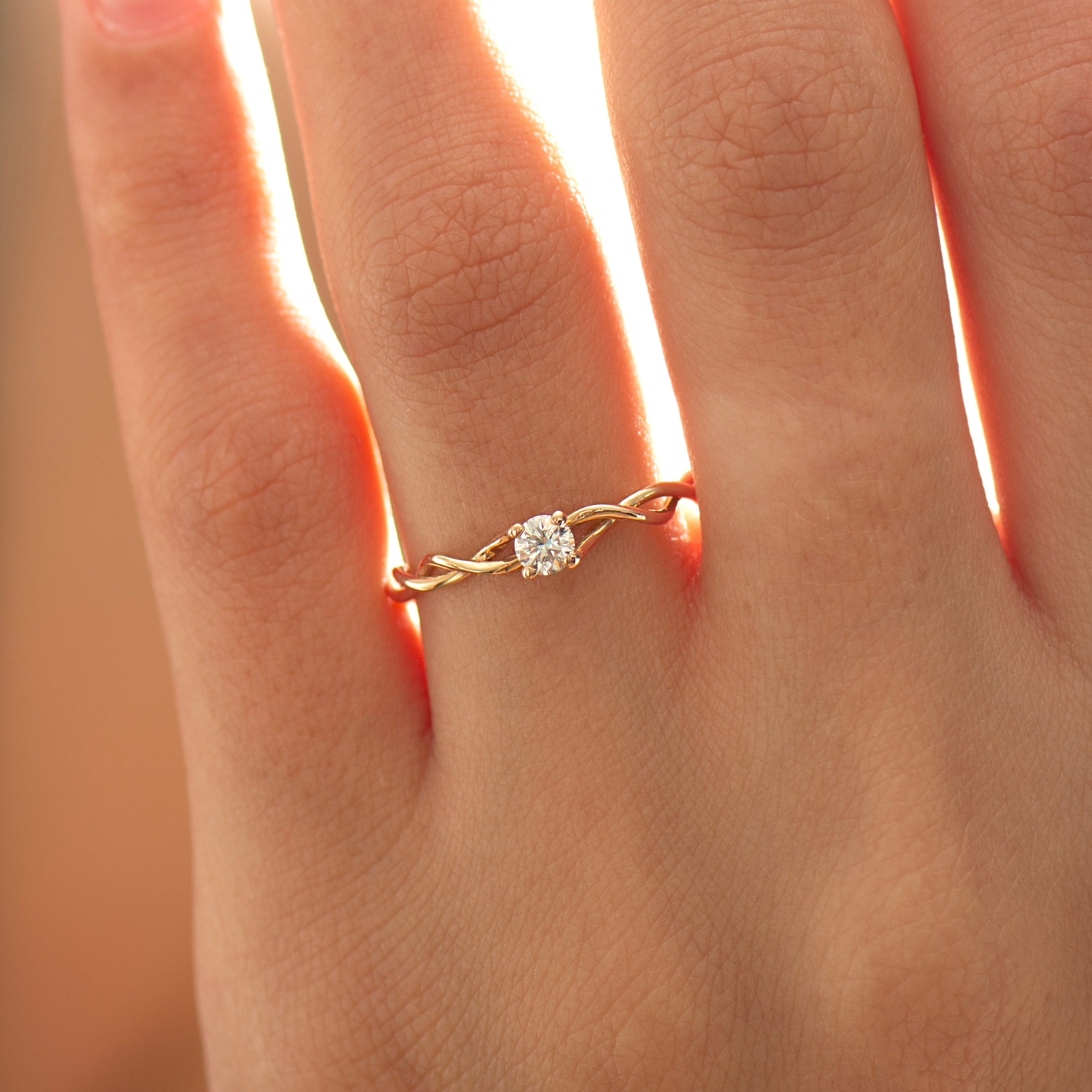 Dainty Braided Engagement Ring