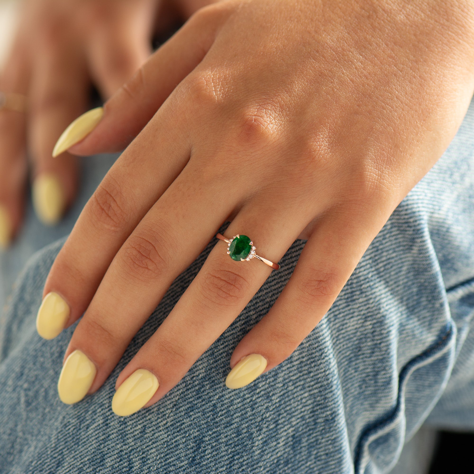Emerald Oval Engagement Ring