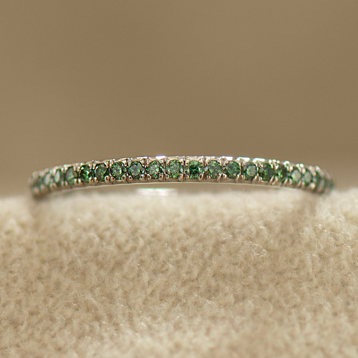 Pave Green Forest Diamonds Ring