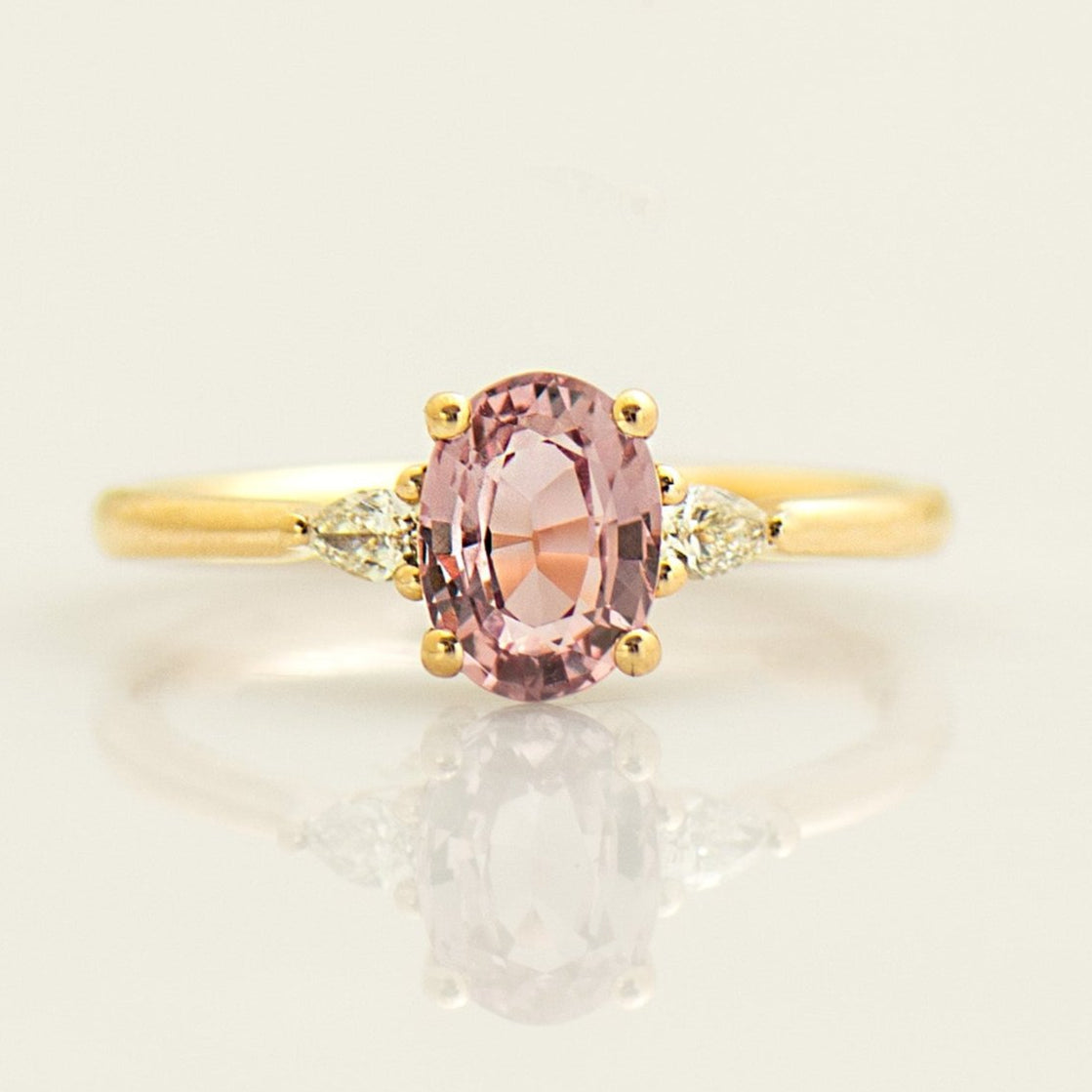 Pink Sapphire Engagement Ring
