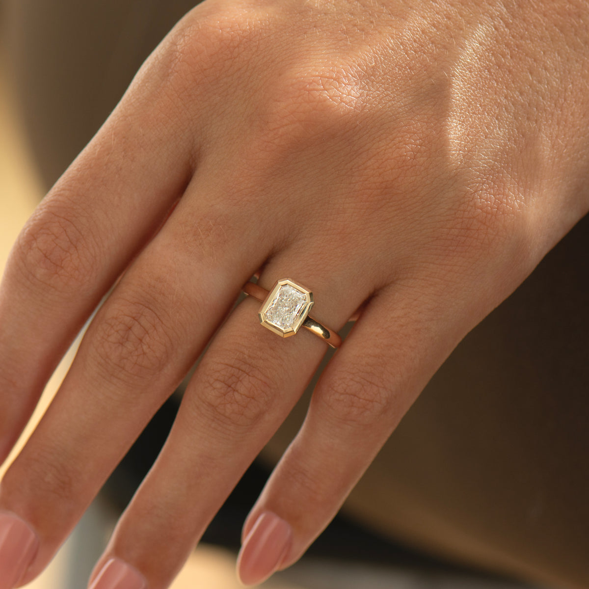 Elongated Radiant Cut Diamond Ring