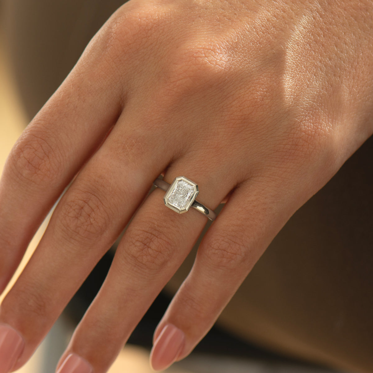 Elongated Radiant Cut Diamond Ring