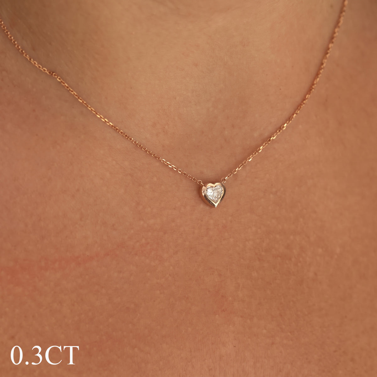 Heart Diamond Bezel Necklace