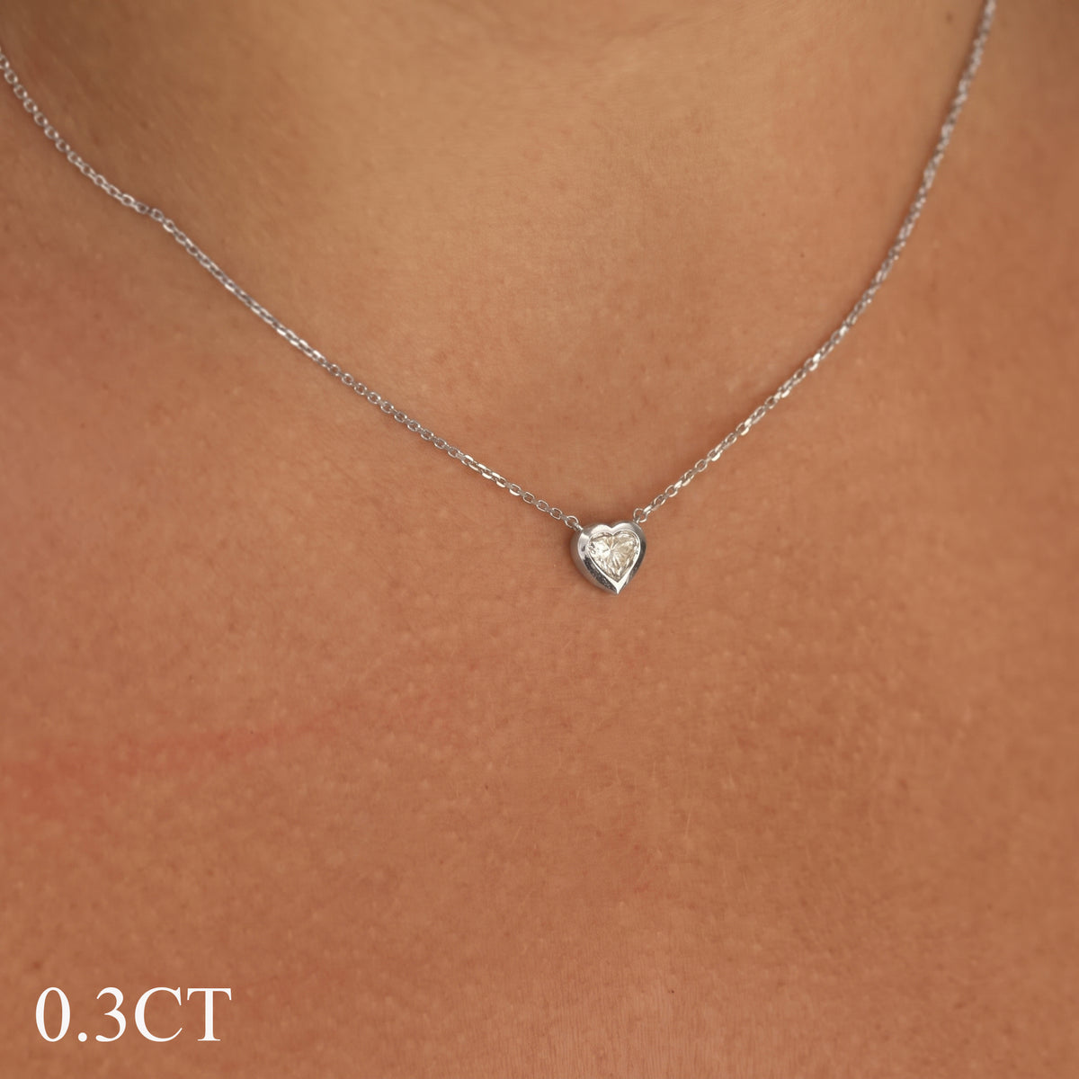 Heart Diamond Bezel Necklace