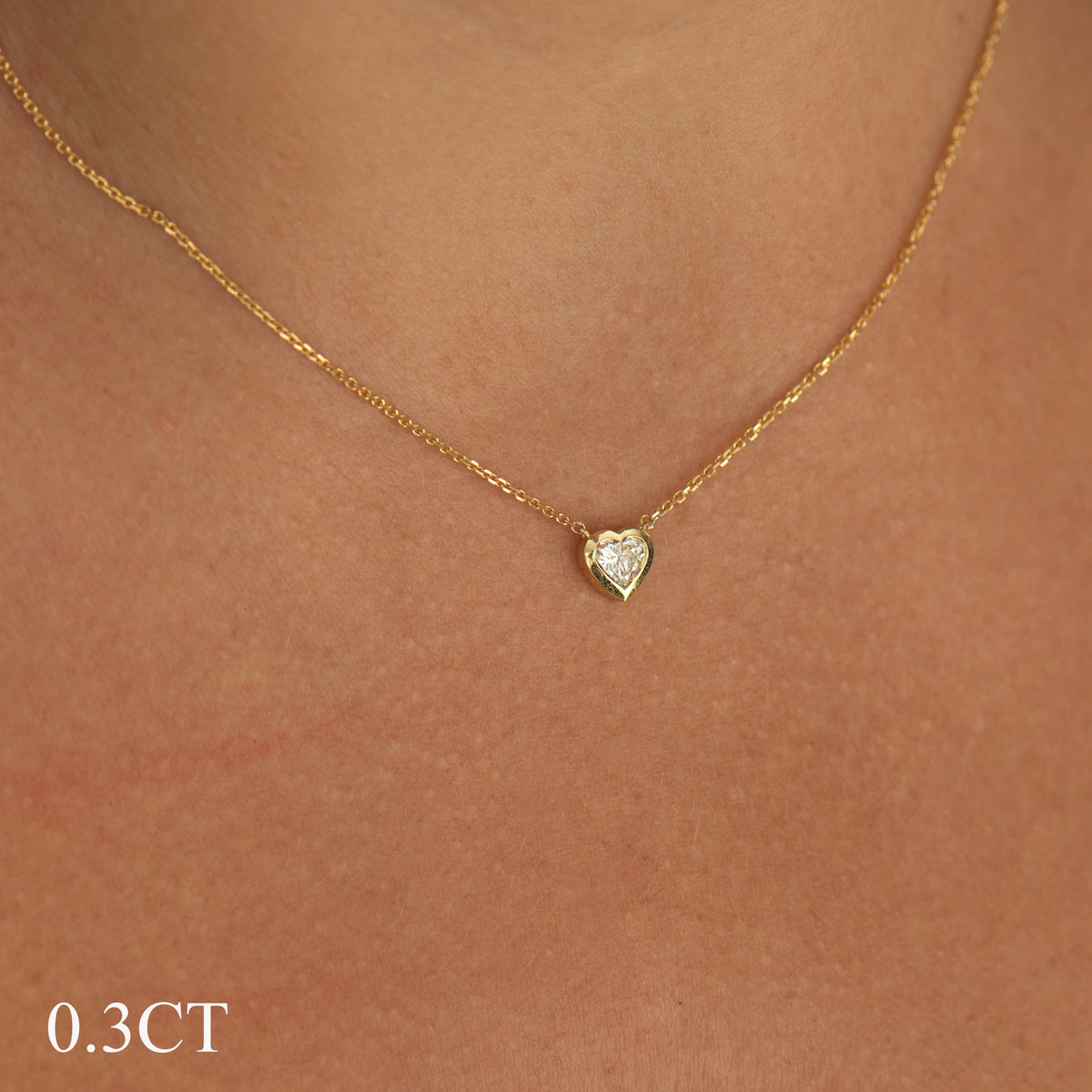 Heart Diamond Bezel Necklace