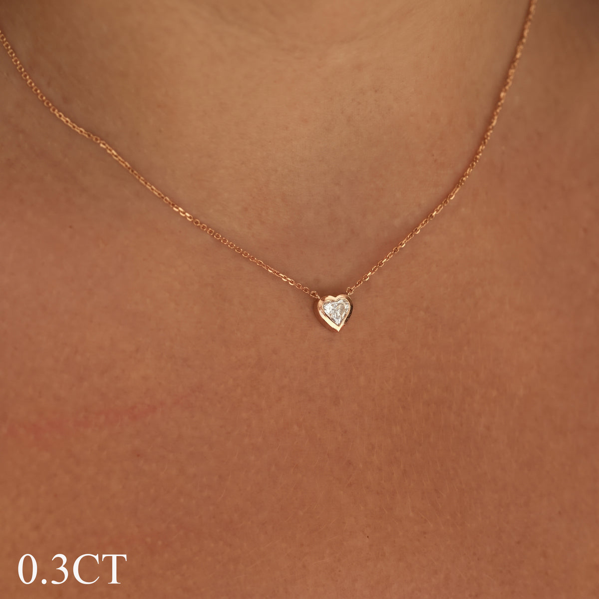 Heart Diamond Bezel Necklace