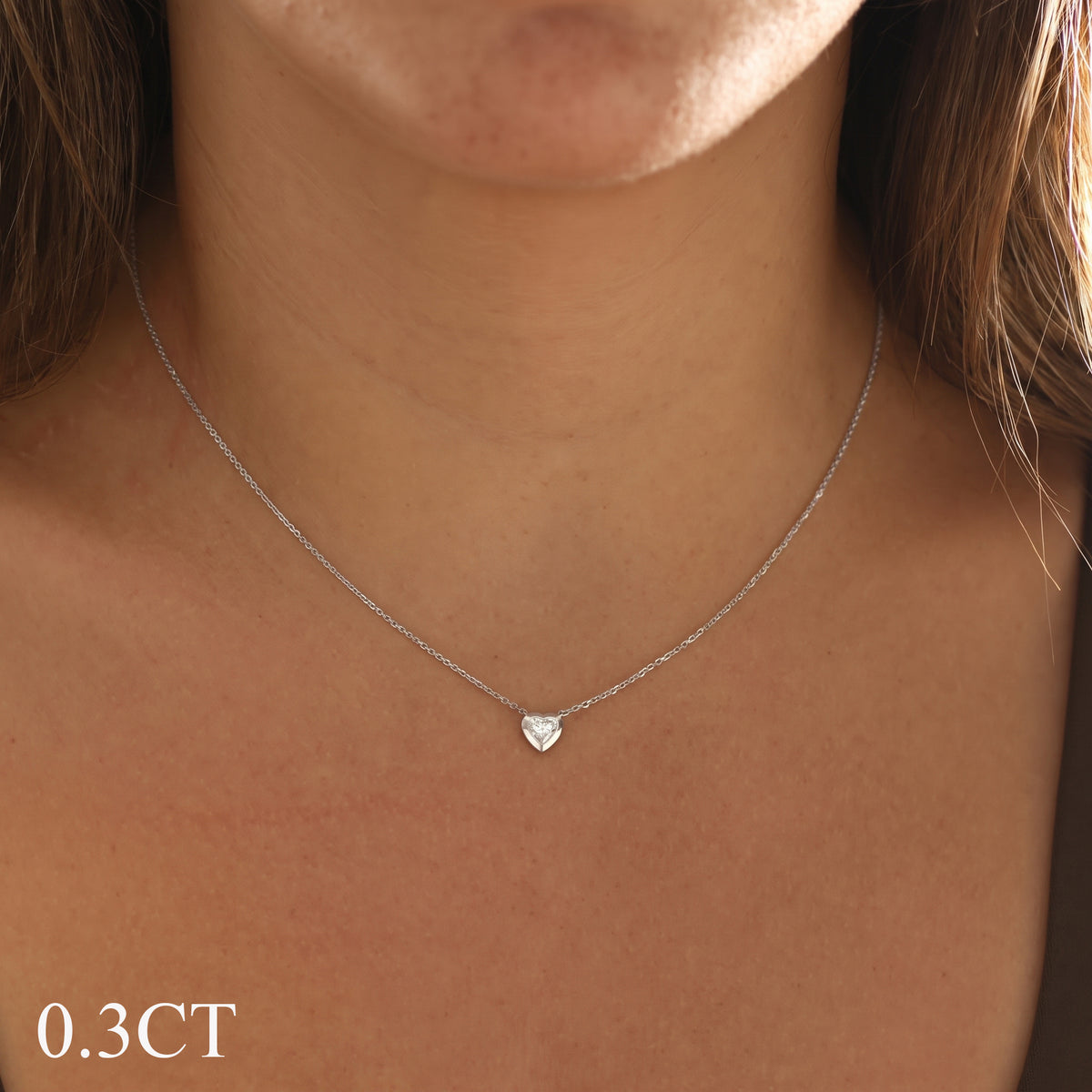 Heart Diamond Bezel Necklace