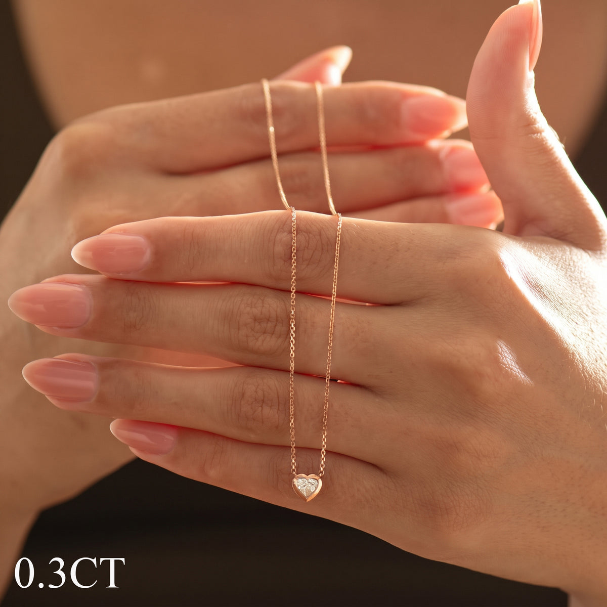 Heart Diamond Bezel Necklace