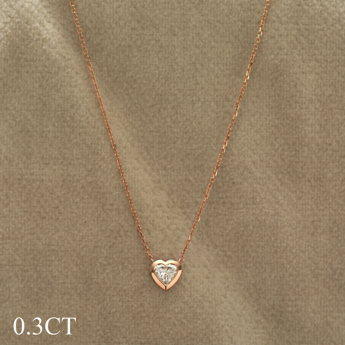 Heart Diamond Bezel Necklace