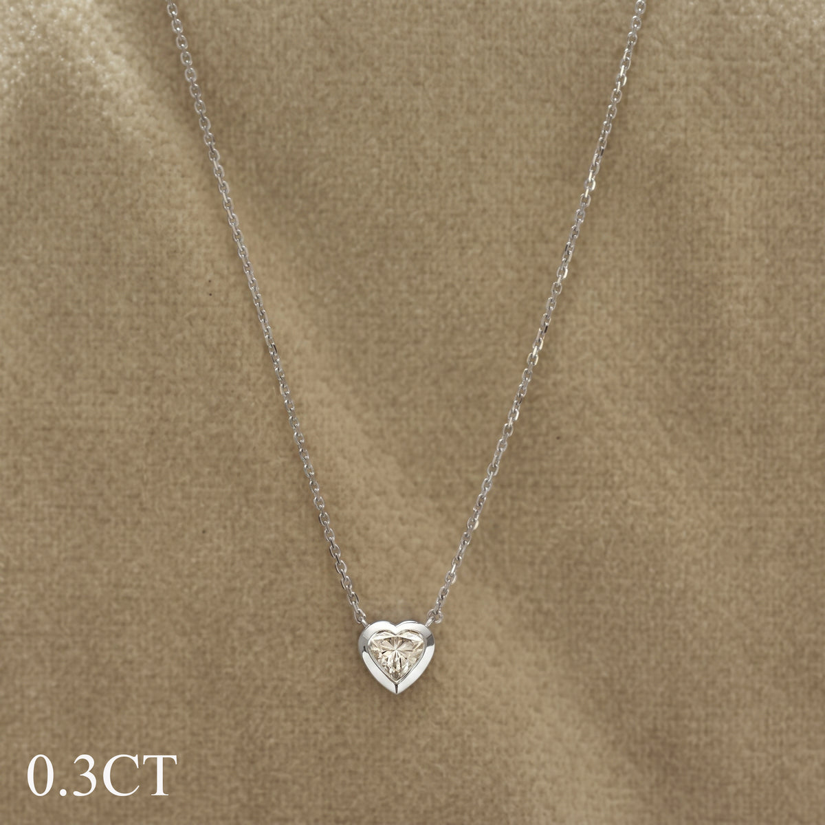 Heart Diamond Bezel Necklace