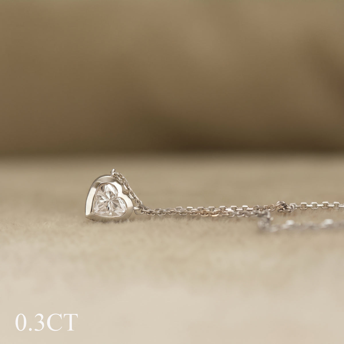 Heart Diamond Bezel Necklace