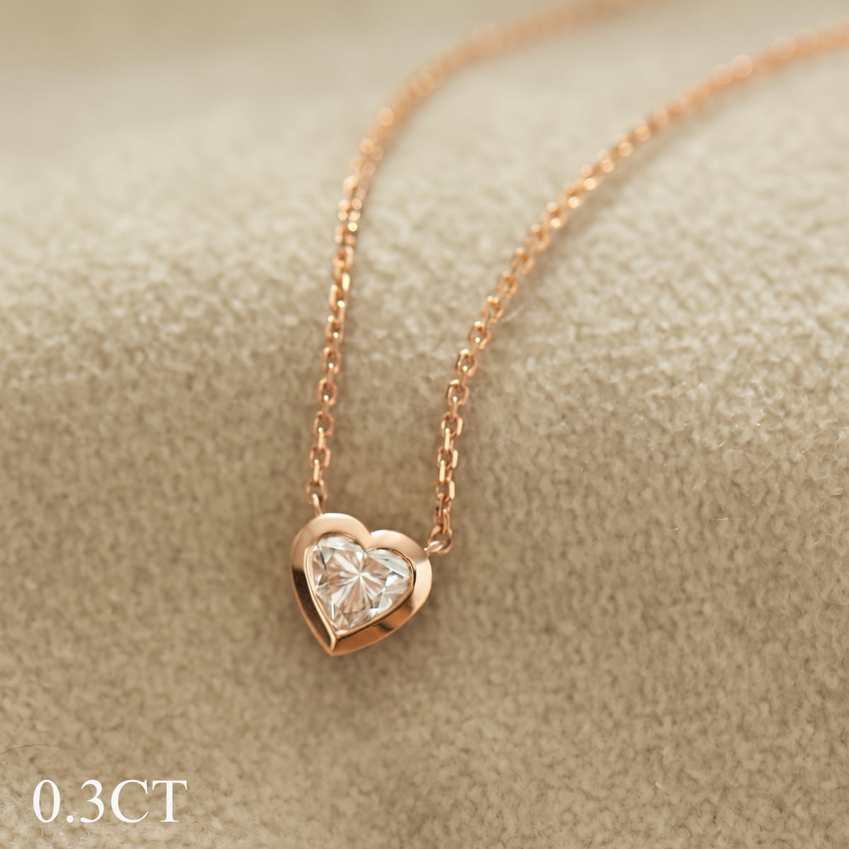 Heart Diamond Bezel Necklace