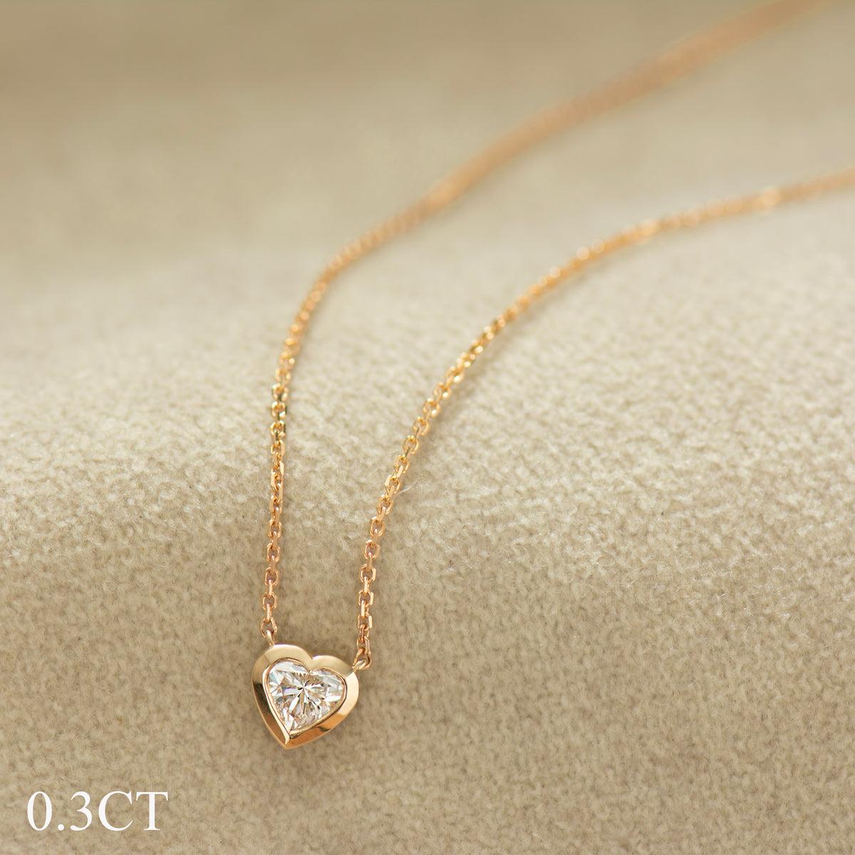 Heart Diamond Bezel Necklace