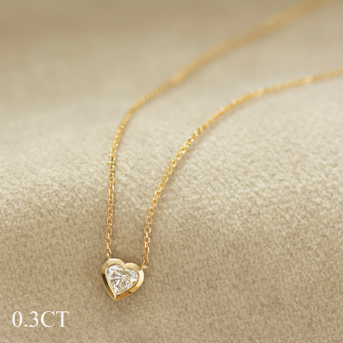 Heart Diamond Bezel Necklace