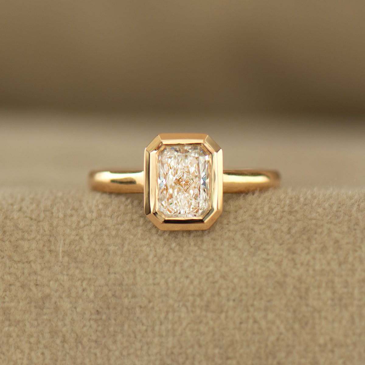 Elongated Radiant Cut Diamond Ring