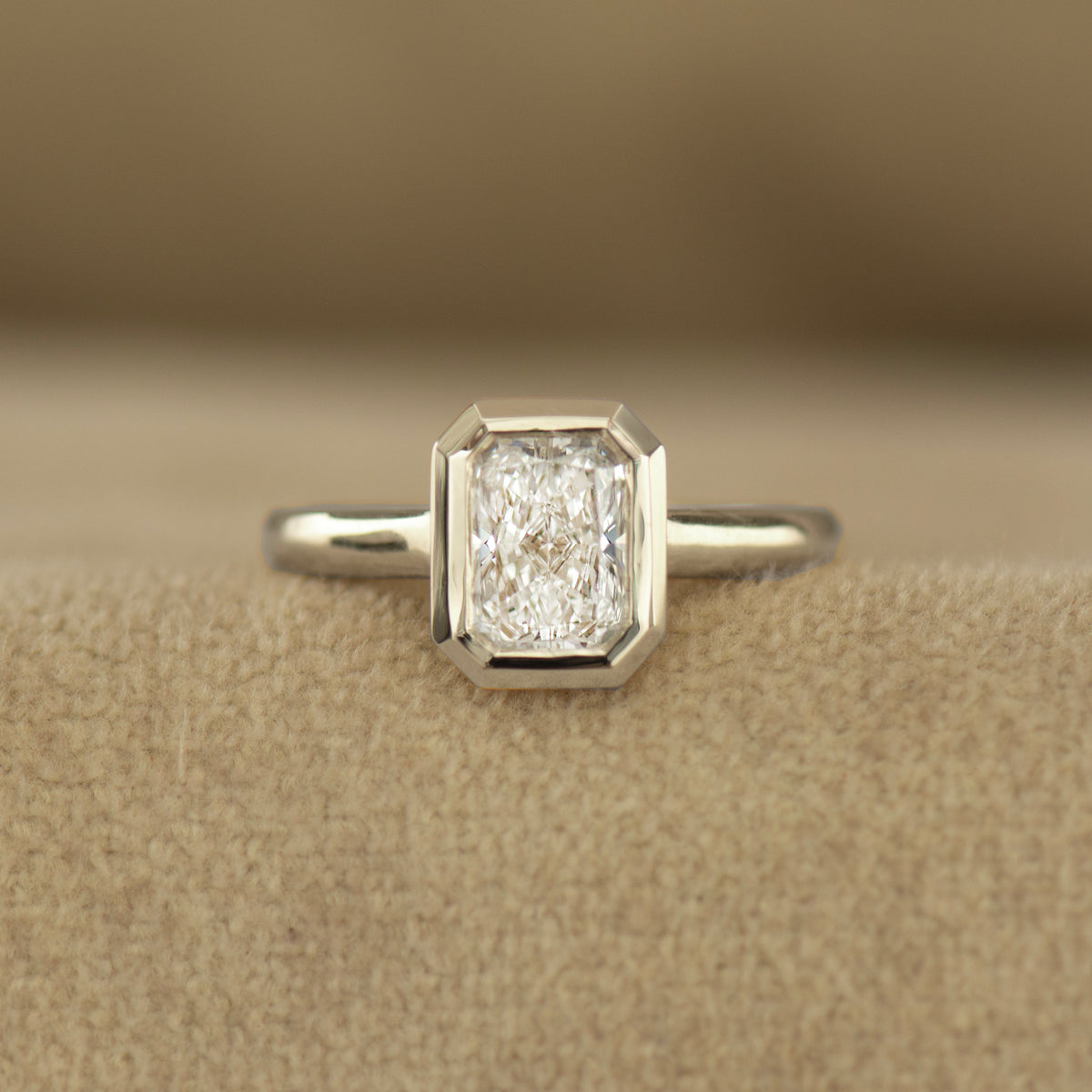 Elongated Radiant Cut Diamond Ring