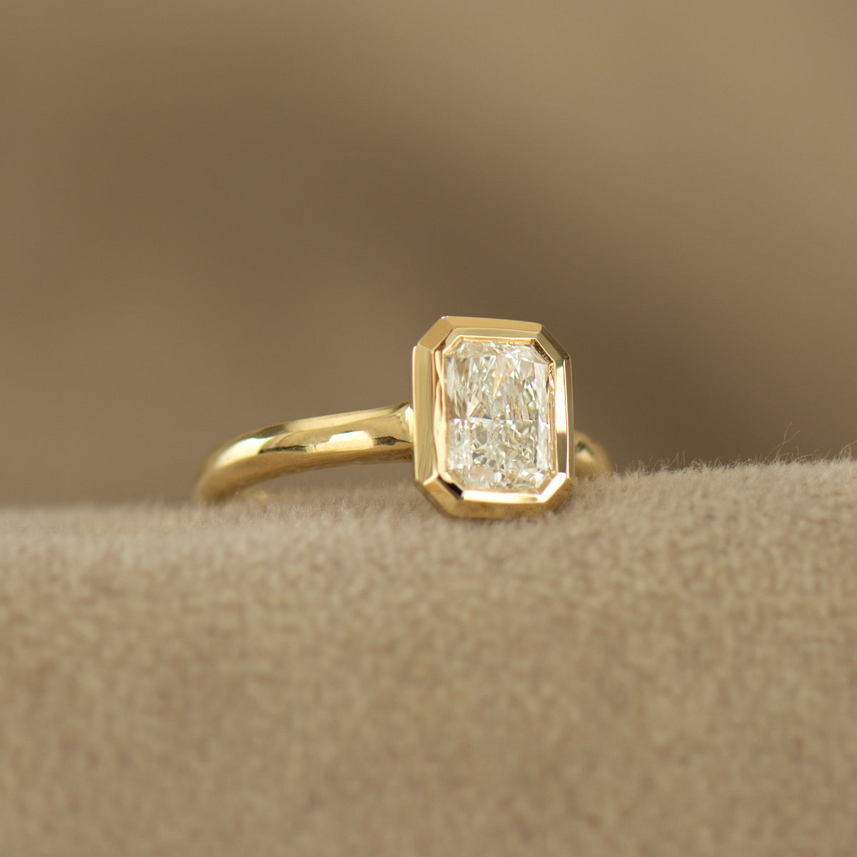 Elongated Radiant Cut Diamond Ring