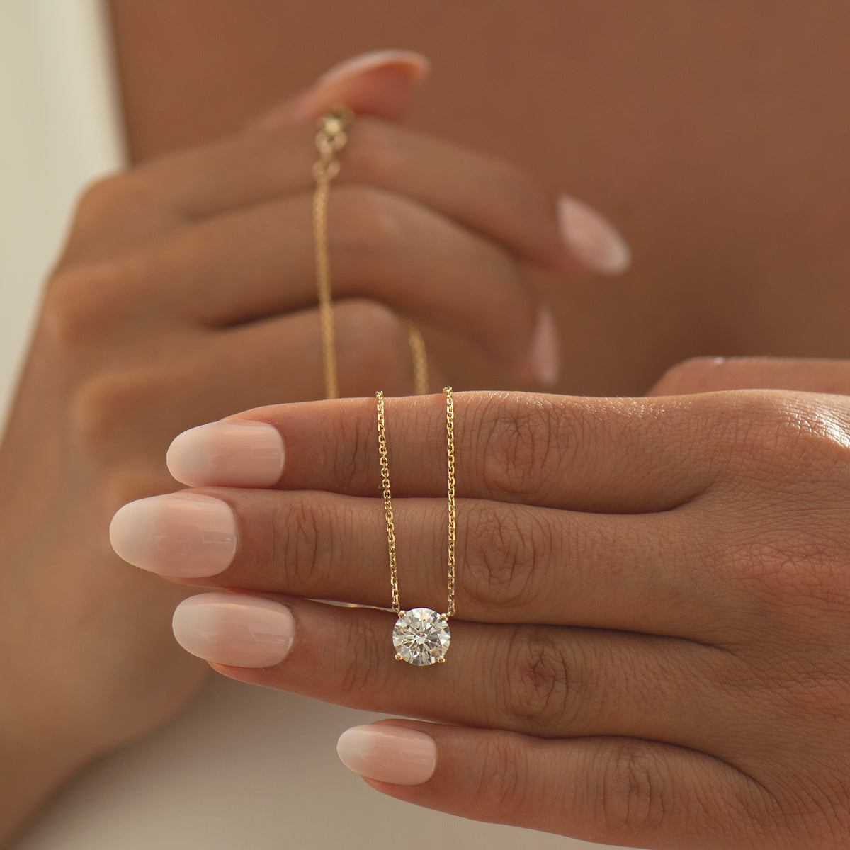 Floating Lab Diamond Necklace