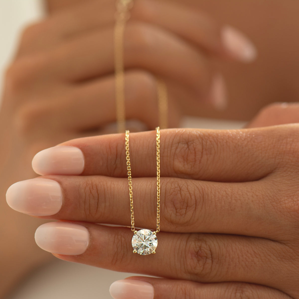 Floating Lab Diamond Necklace