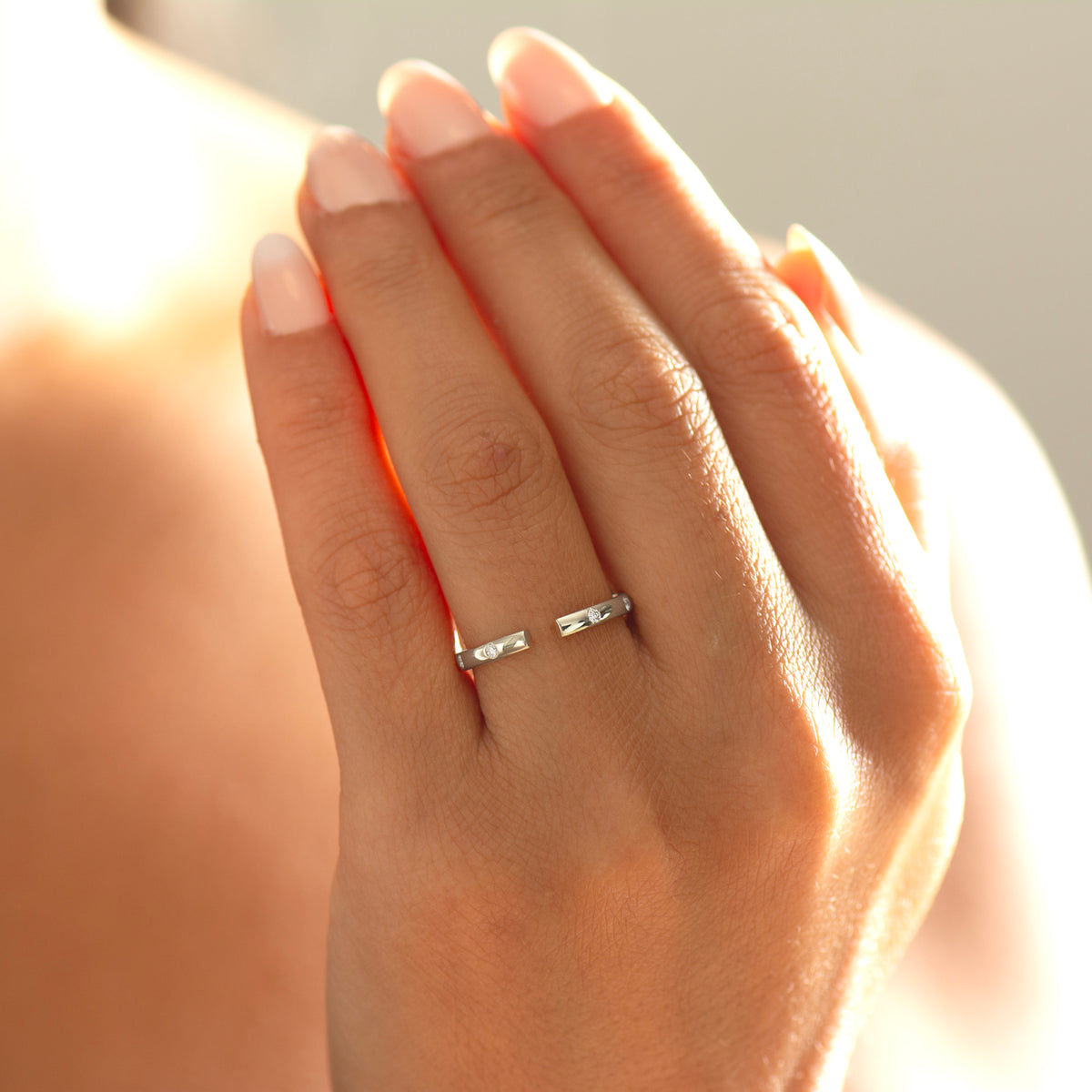 Open Gap Evenly Spaced Diamond Ring